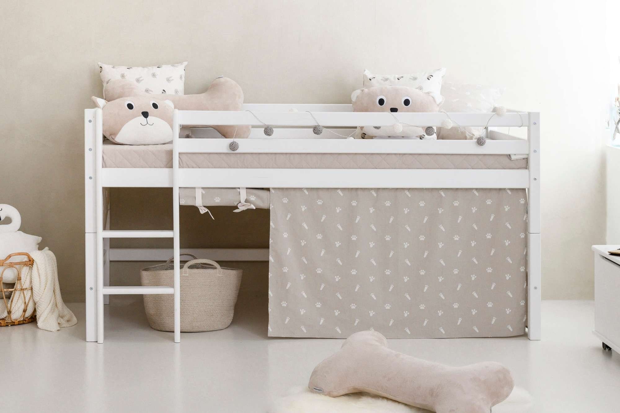 Hoppekids Hoogslaper ECO Dream, kinderbed, speelbed, halfhoog bed van massief hout