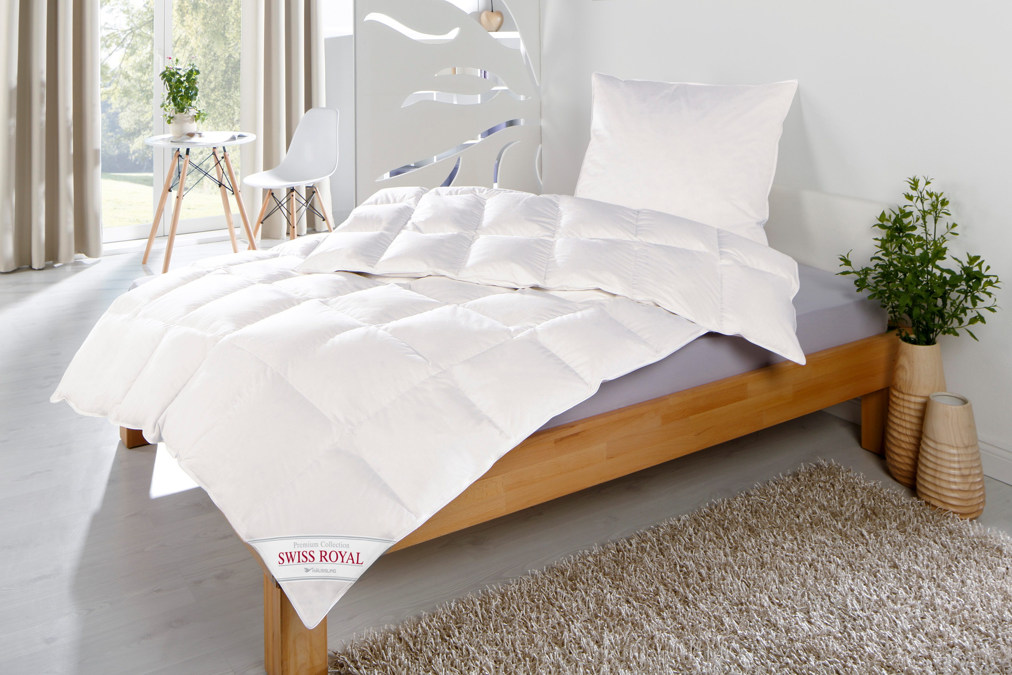 Haeussling Donzen dekbed Swiss Royal, dekbedden voor zomer en winter, dekbed voor het hele jaar, dekbed Warm