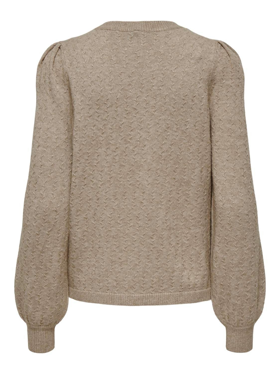 Only Trui met ronde hals ONLKATIA LS STRUCTURE PUFF O-NECK CC KNT