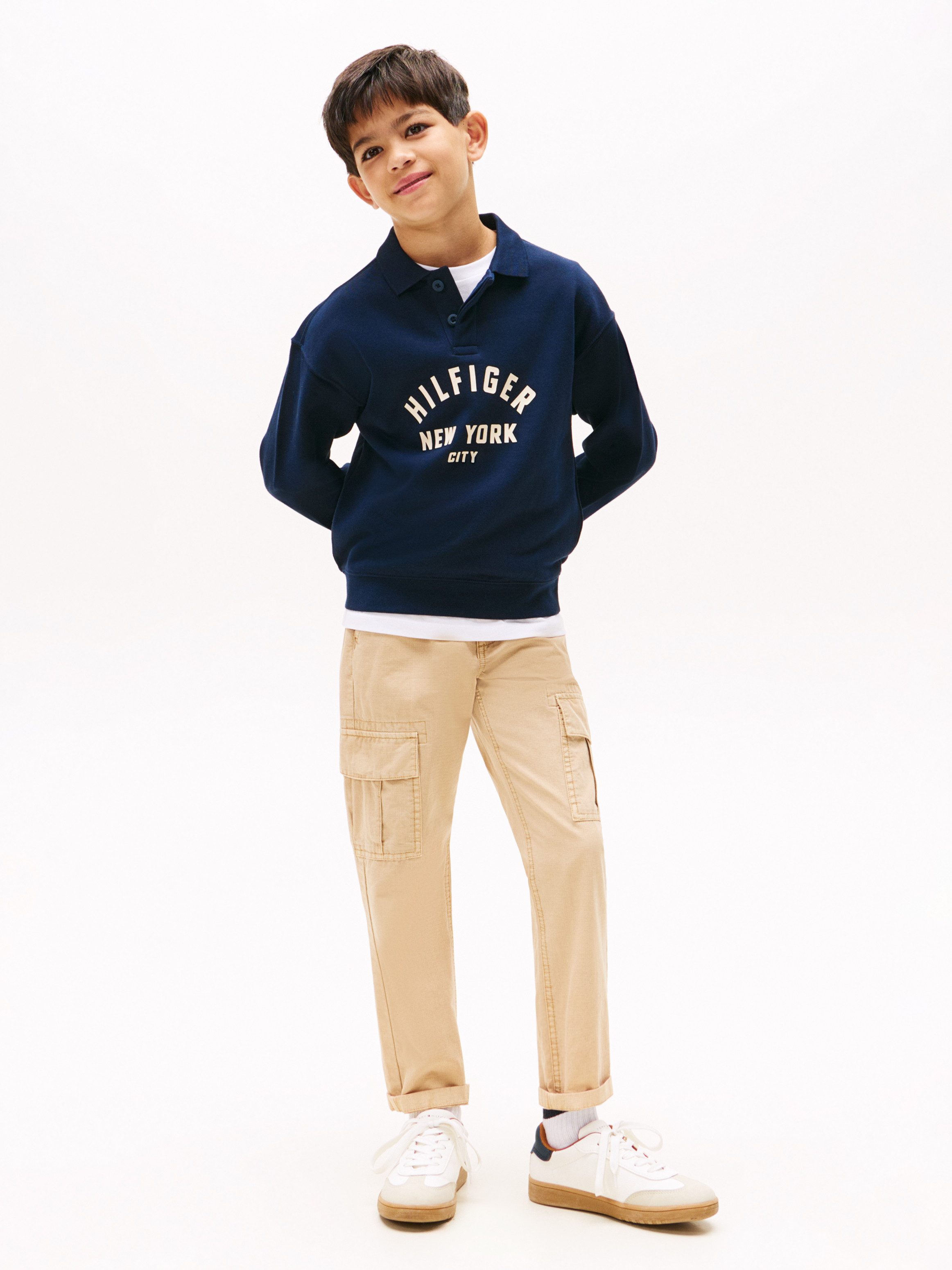 Tommy Hilfiger Sweatshirt HILFIGER GRAPHIC SWEATSHIRT voor kinderen tot 16 jaar, met polokraag