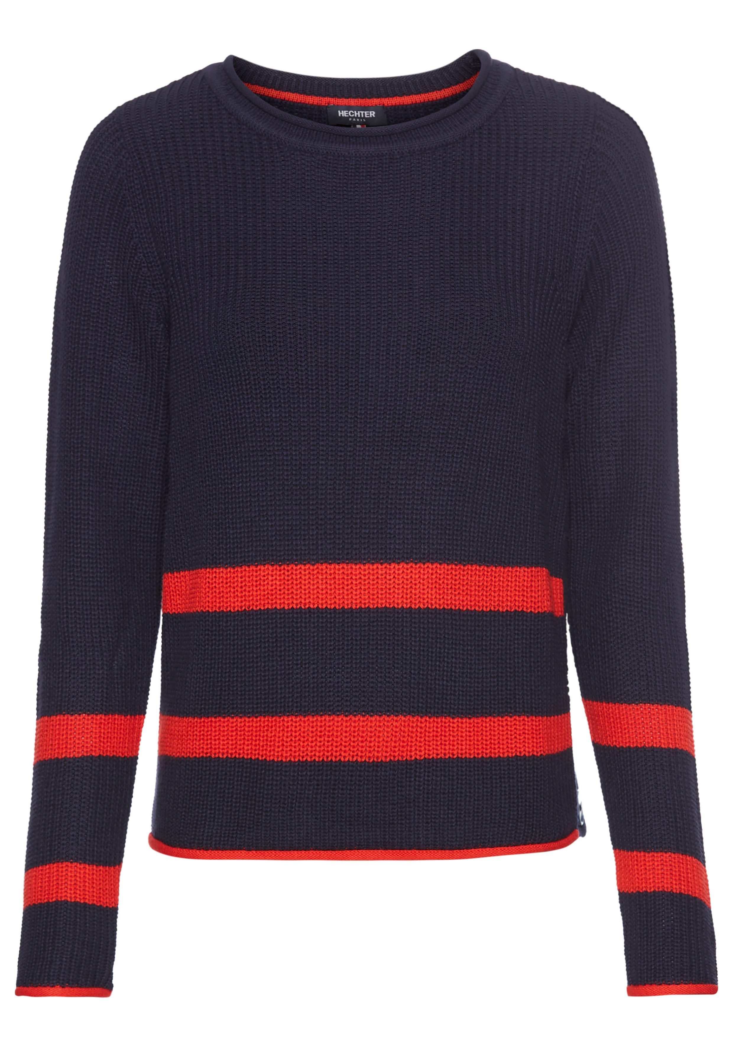 HECHTER PARIS Trui met ronde hals met stijlvolle knoopsluiting