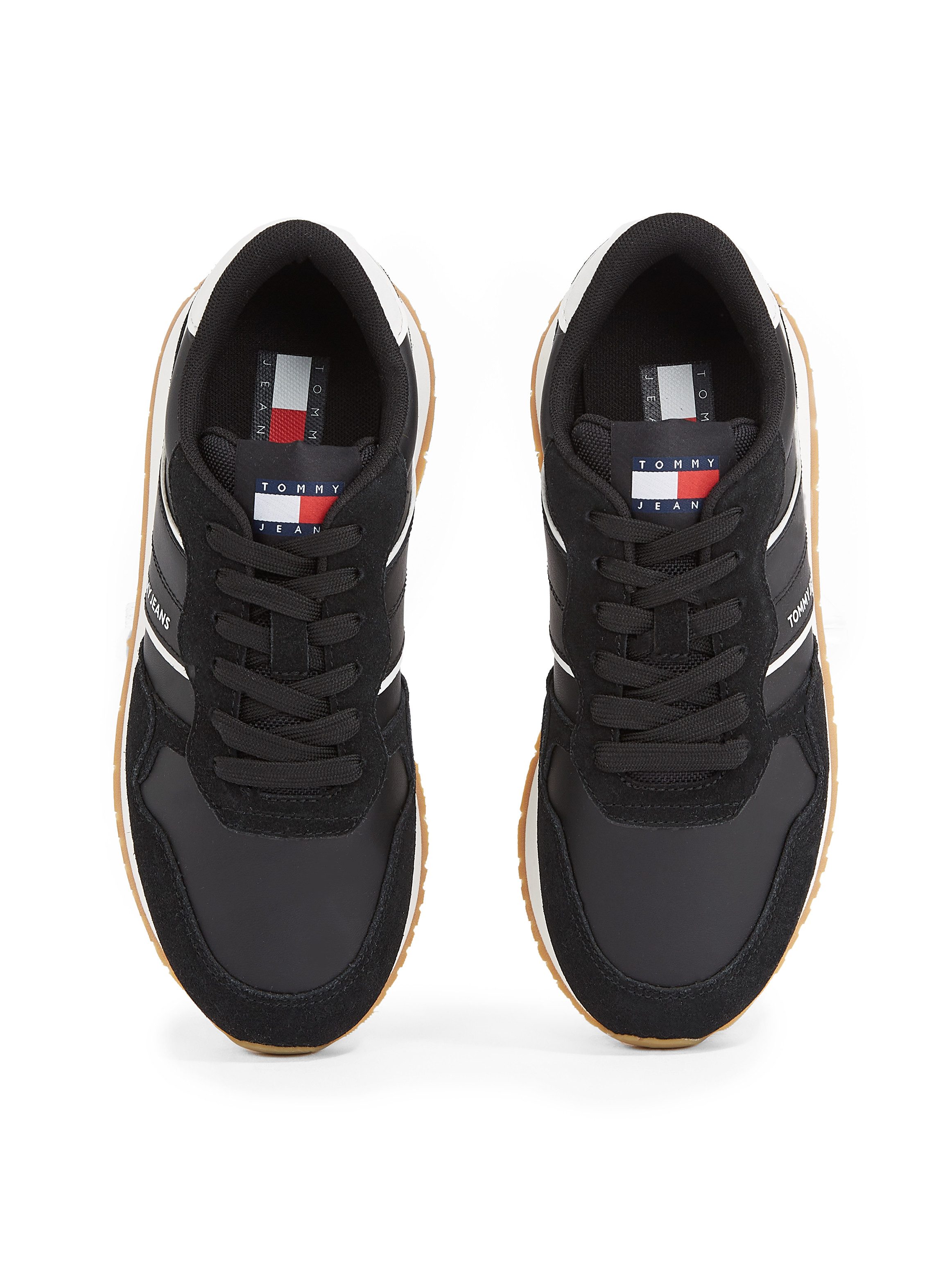 TOMMY JEANS Plateausneakers TJW EVA RETRO RUNNER , vrijetijdsschoen, halfschoen, veterschoen met gepolsterde schacht
