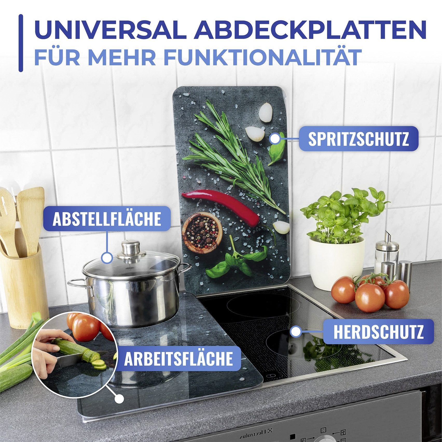 Maximex Kookplaatdeksel Universeel Model Rozemarijn (set, 2-delig)