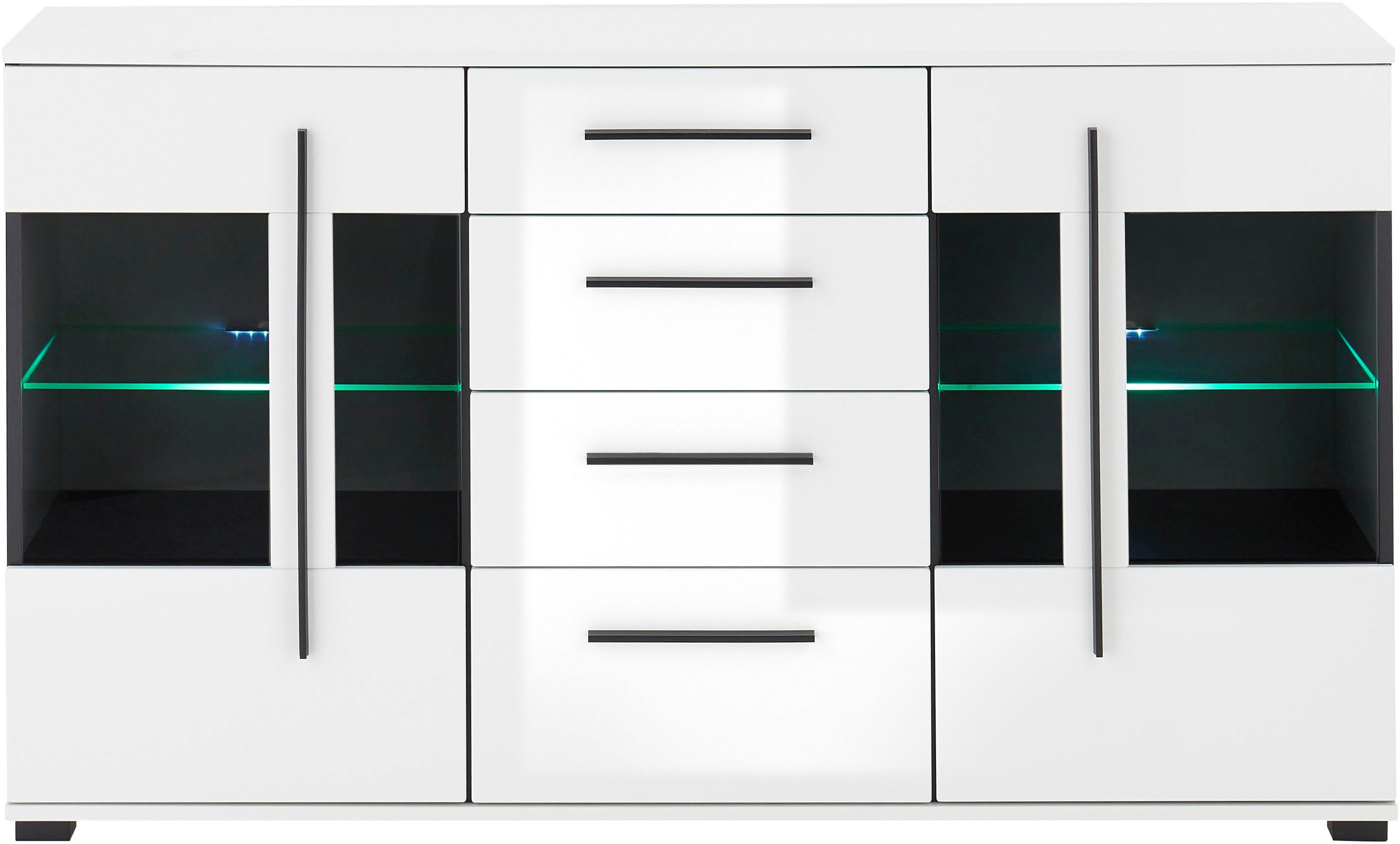 INOSIGN Dressoir Cantara, moderne kast, commode in Eiken Evoke of wit zwarte stanggreep, voldoende opbergruimte, veelzijdig inzetbaar