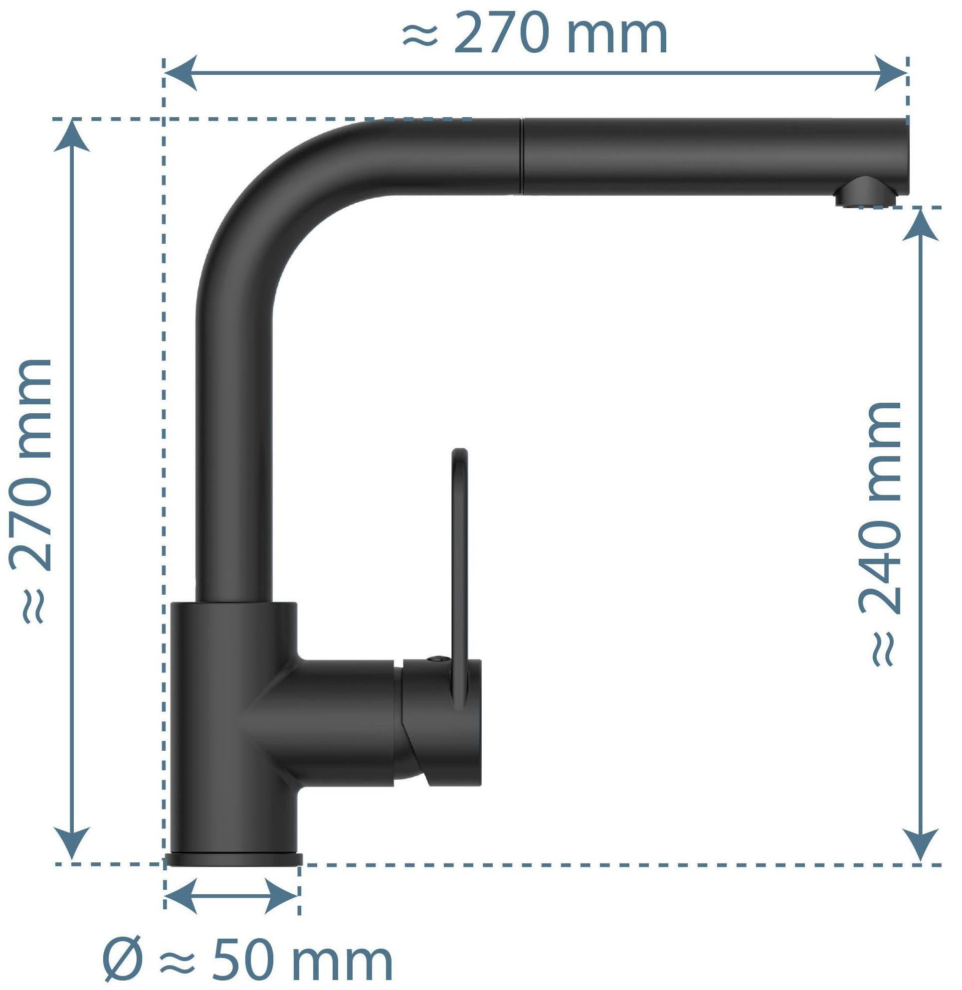 Schütte Gootsteen kraan Design met sproeikop, uittrekbaar, draaibaar, hoge druk