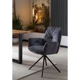 salesfever kuipstoel eetkamerstoel 360° draaiende functie, draaistoel, stoel met armleuningen (set, 1 stuk) zwart