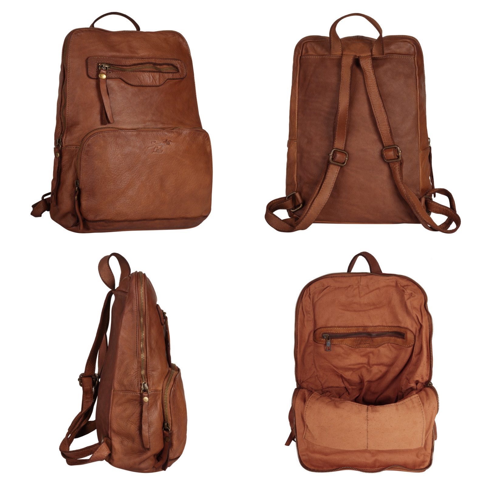 Samantha Look Rugzak echt leer, made in italy