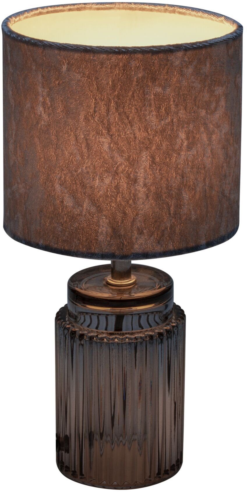 Pauleen Tafellamp Classy Velvet max20W grijs/rookglas 230V fluweel/glas