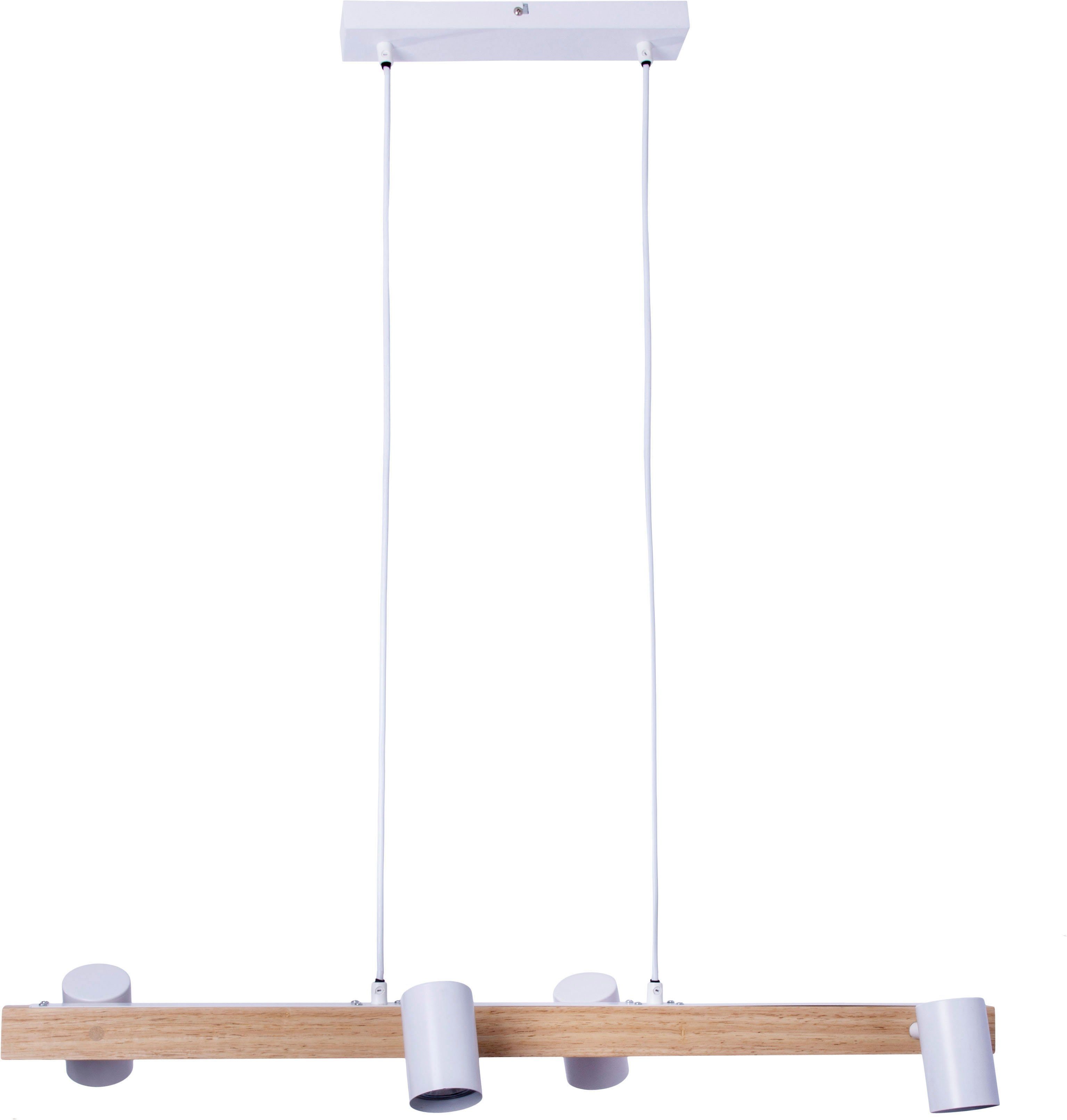 näve Hanglamp Frida Materiaal metaal/gummiboom, kleur natuurlijk/wit, excl. 4xGU10 max. 40W (1 stuk)