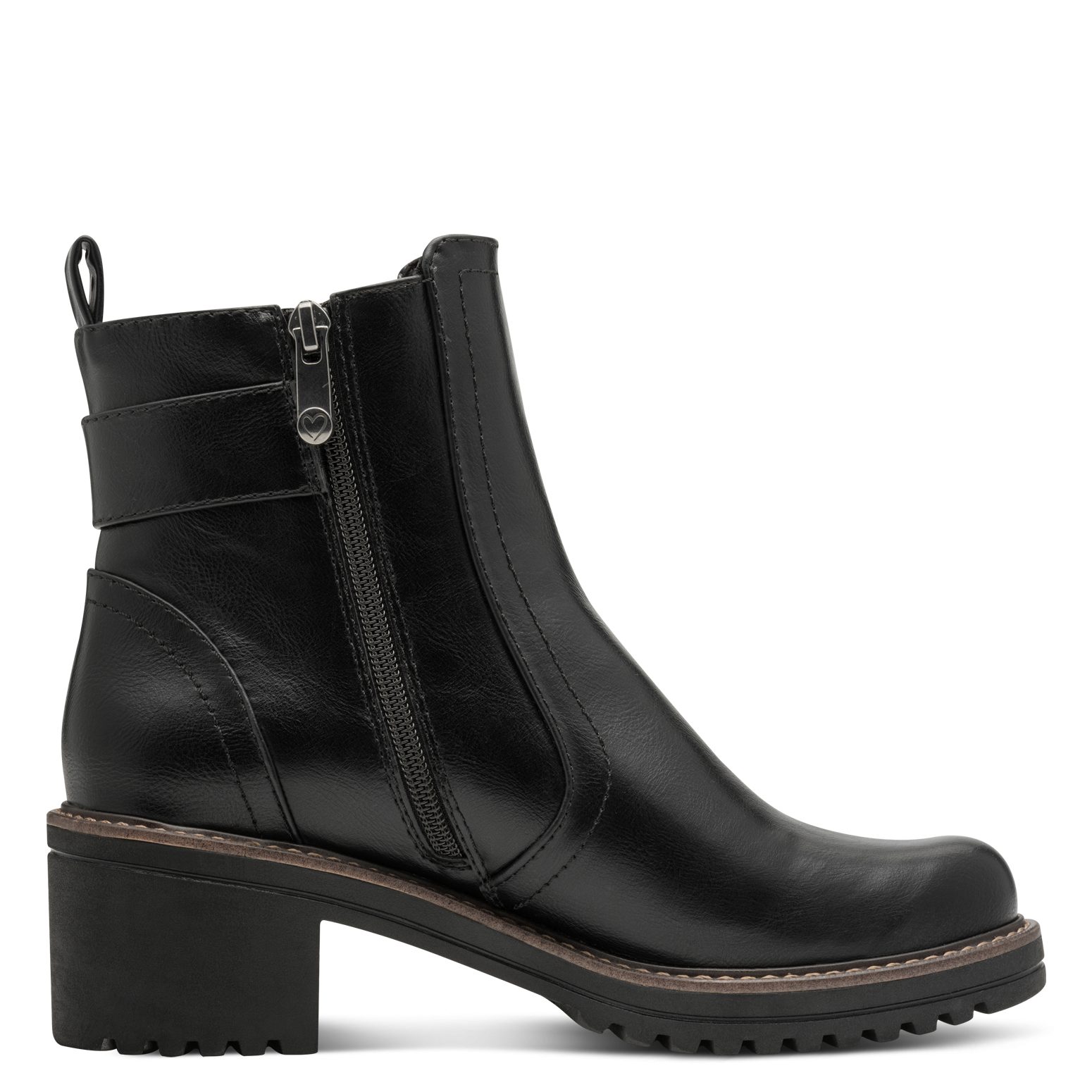 Marco Tozzi Laarsjes blokhak, herfstboots in veganistische uitvoering