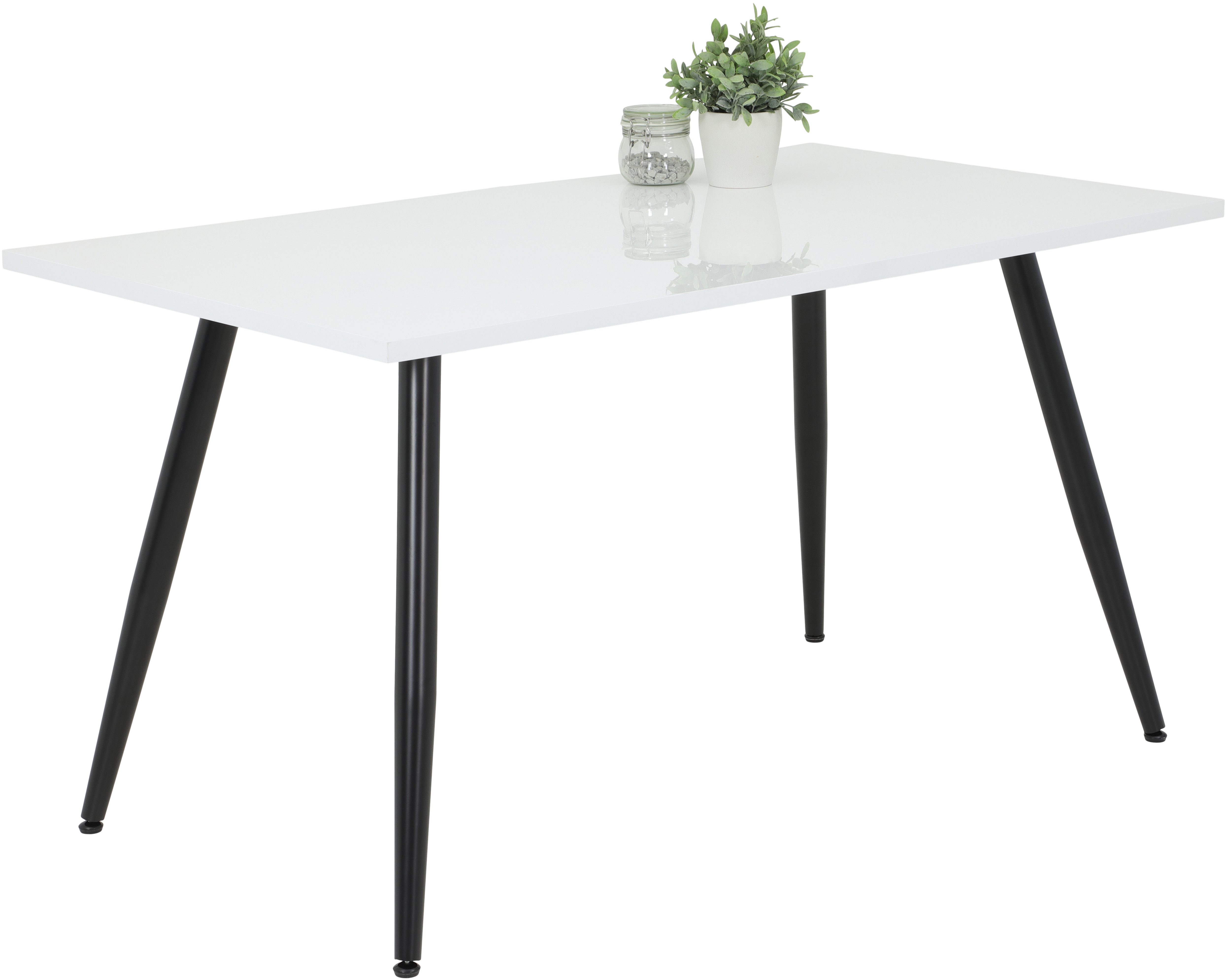 HELA Eettafel Anika Hoogglanzend wit gelakt, tafelblad vast, tafel met 4 poten (1 stuk)