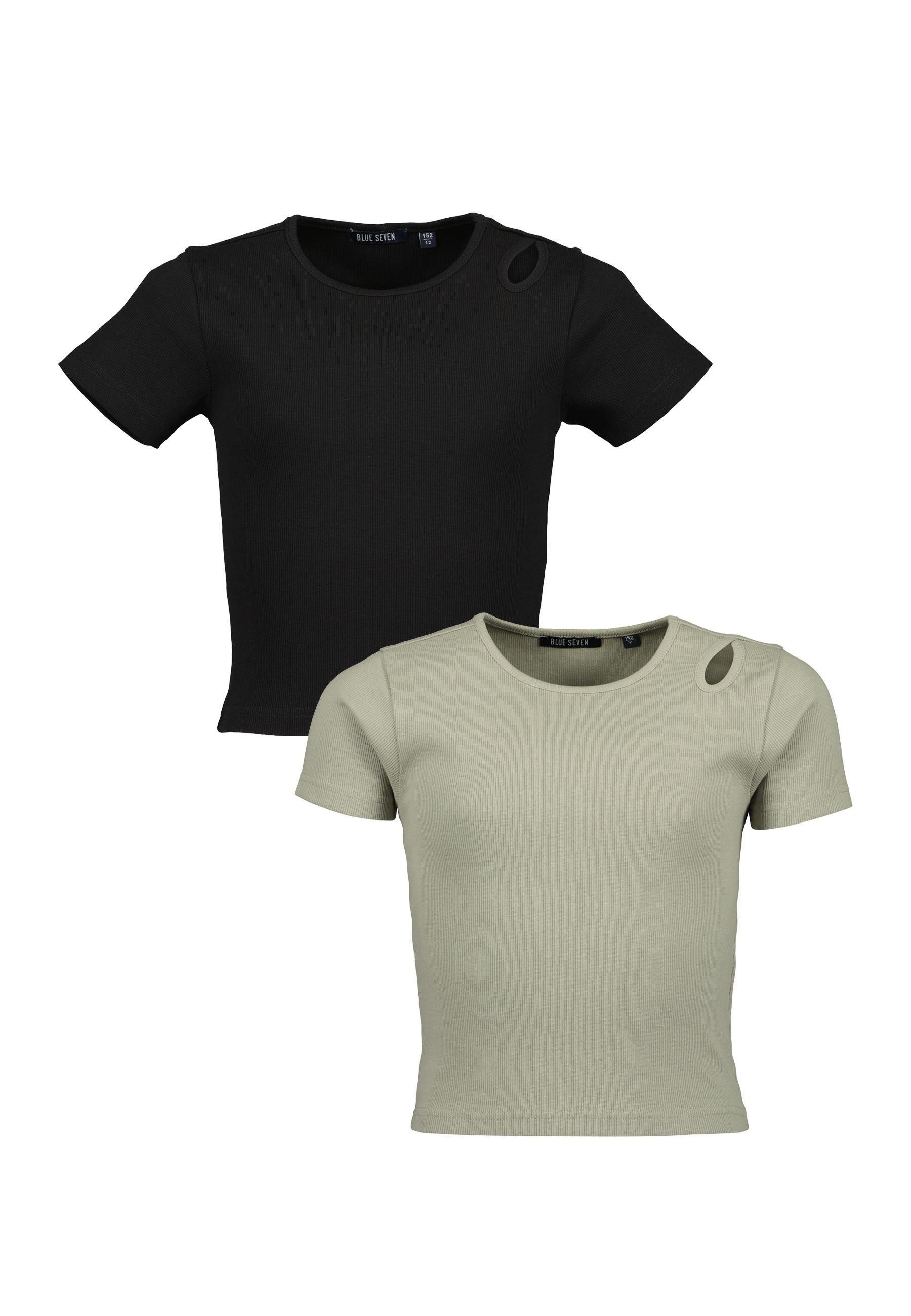 Blue Seven T-shirt Blue Seven tiener meisjes T-shirts 2-pack ronde hals (2-delig) meisjes shirts & tops maat 152 multicolor