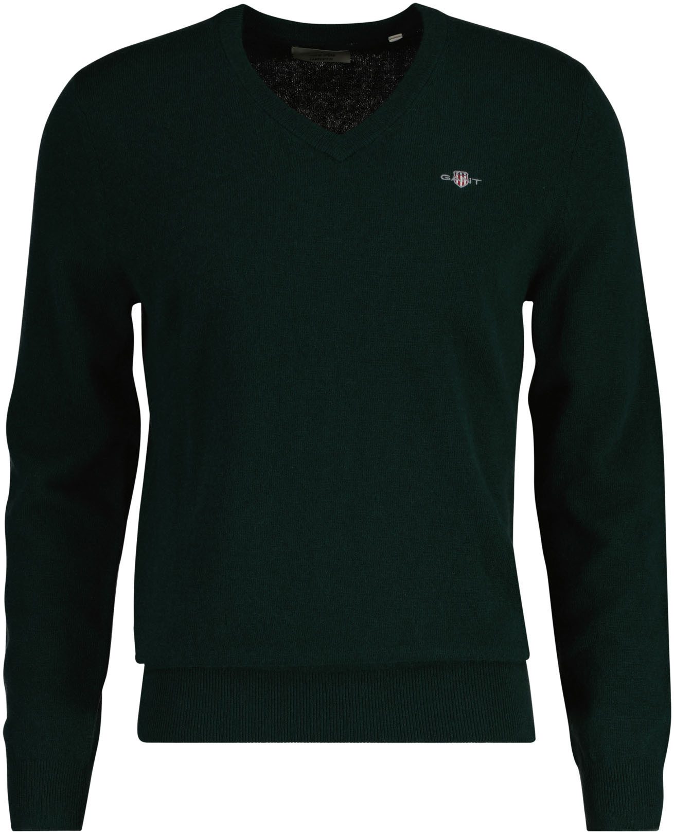 Gant Trui met V-hals Extrafine Lambswool V-Neck heren v-hals truien maat XXXL groen