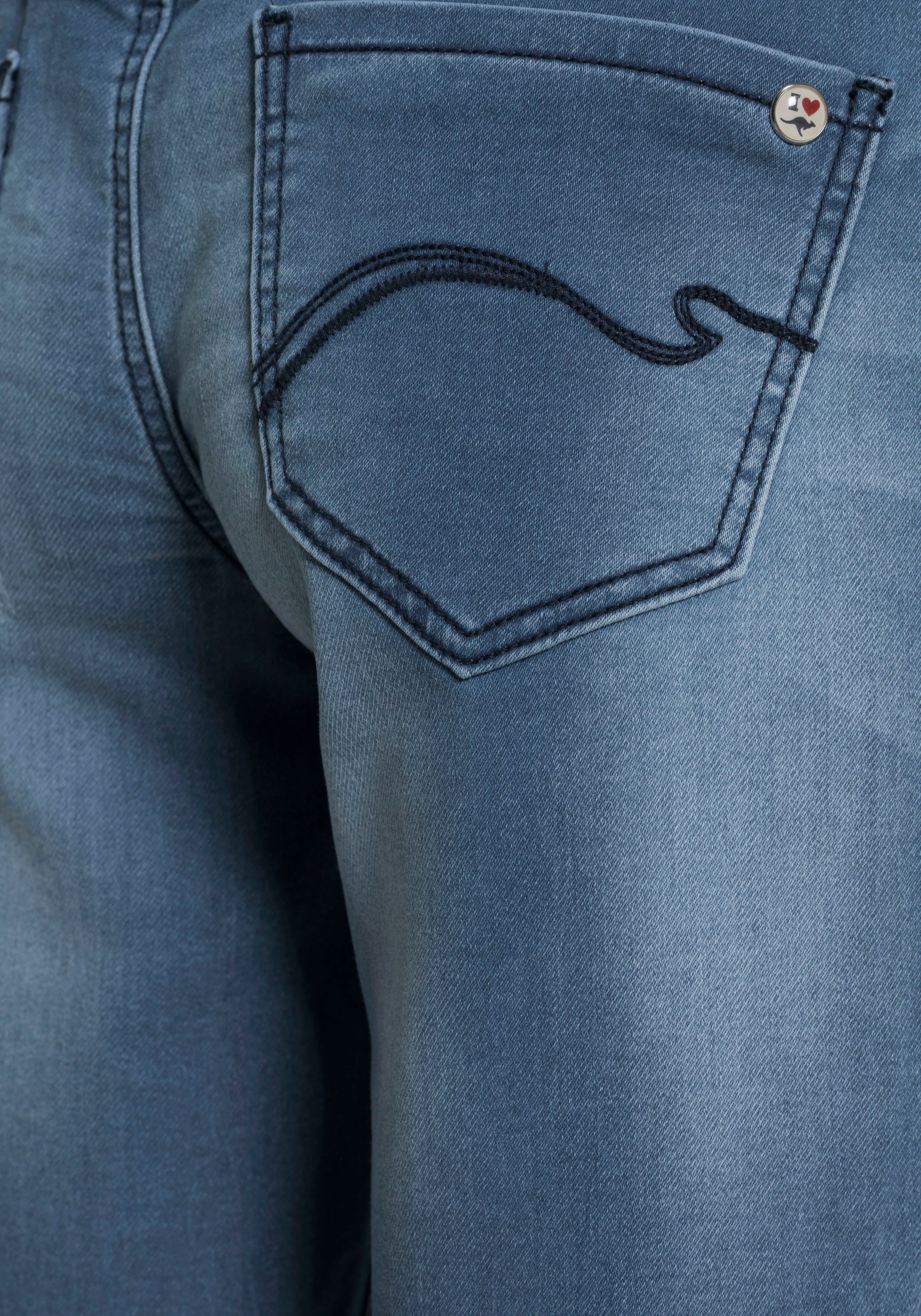 KangaROOS Jogpants 7/8 JOGG-DENIM wijde broekspijp, met used-wassing, hoge taille, 7/8-lengte