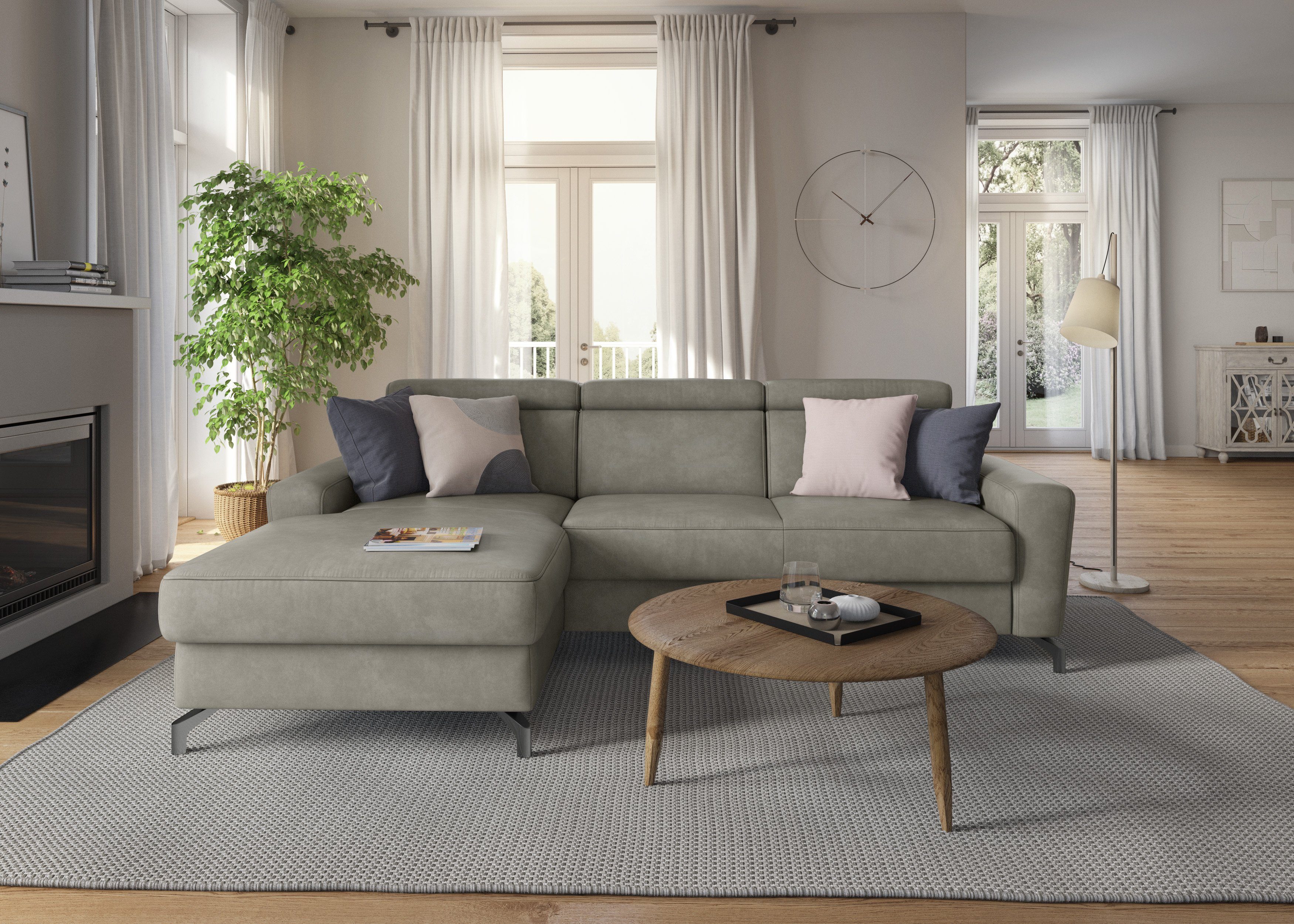sit&more Hoekbank Scarlett L-vorm met verstelbare hoofdsteun, naar keuze met slaapfunctie, bedkist