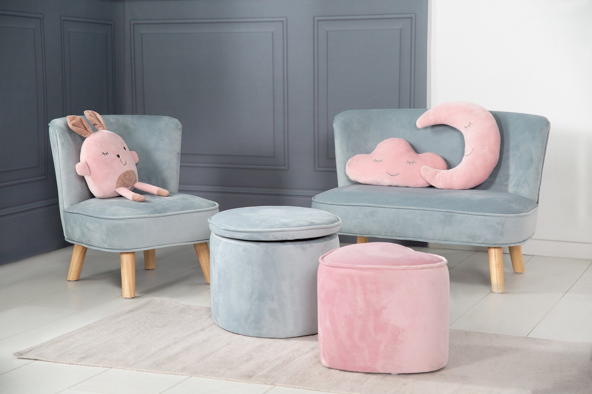Roba® Kinderbank Lil Sofa met houten voetjes