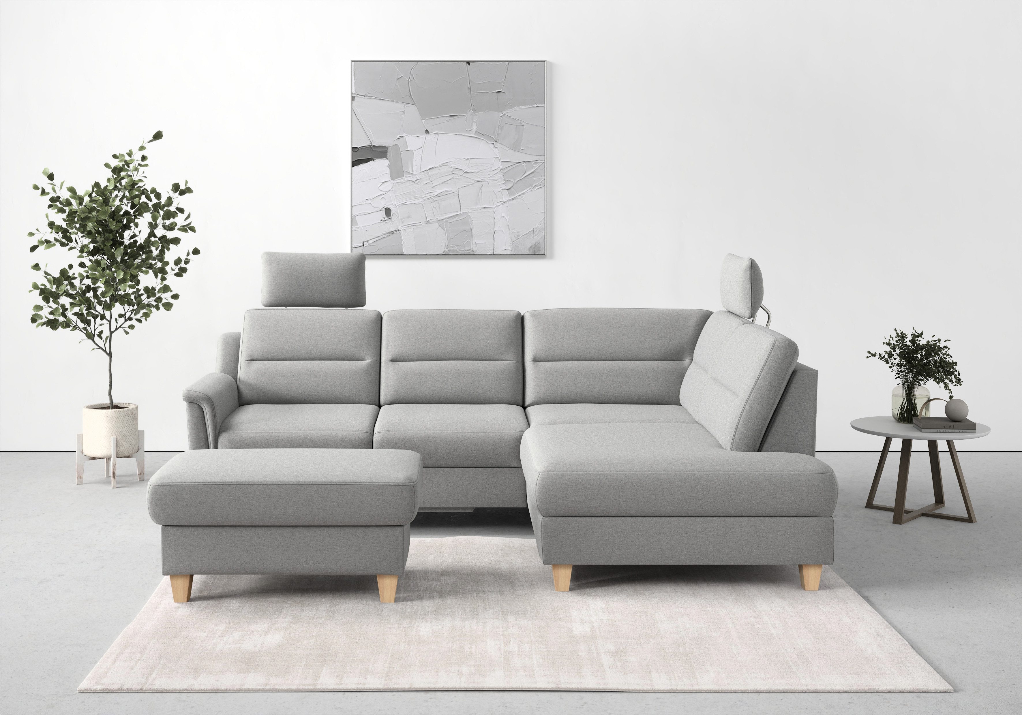 sit&more Hocker met bergruimte Farö met bergruimte en binnenvering en naturelkleurige poten