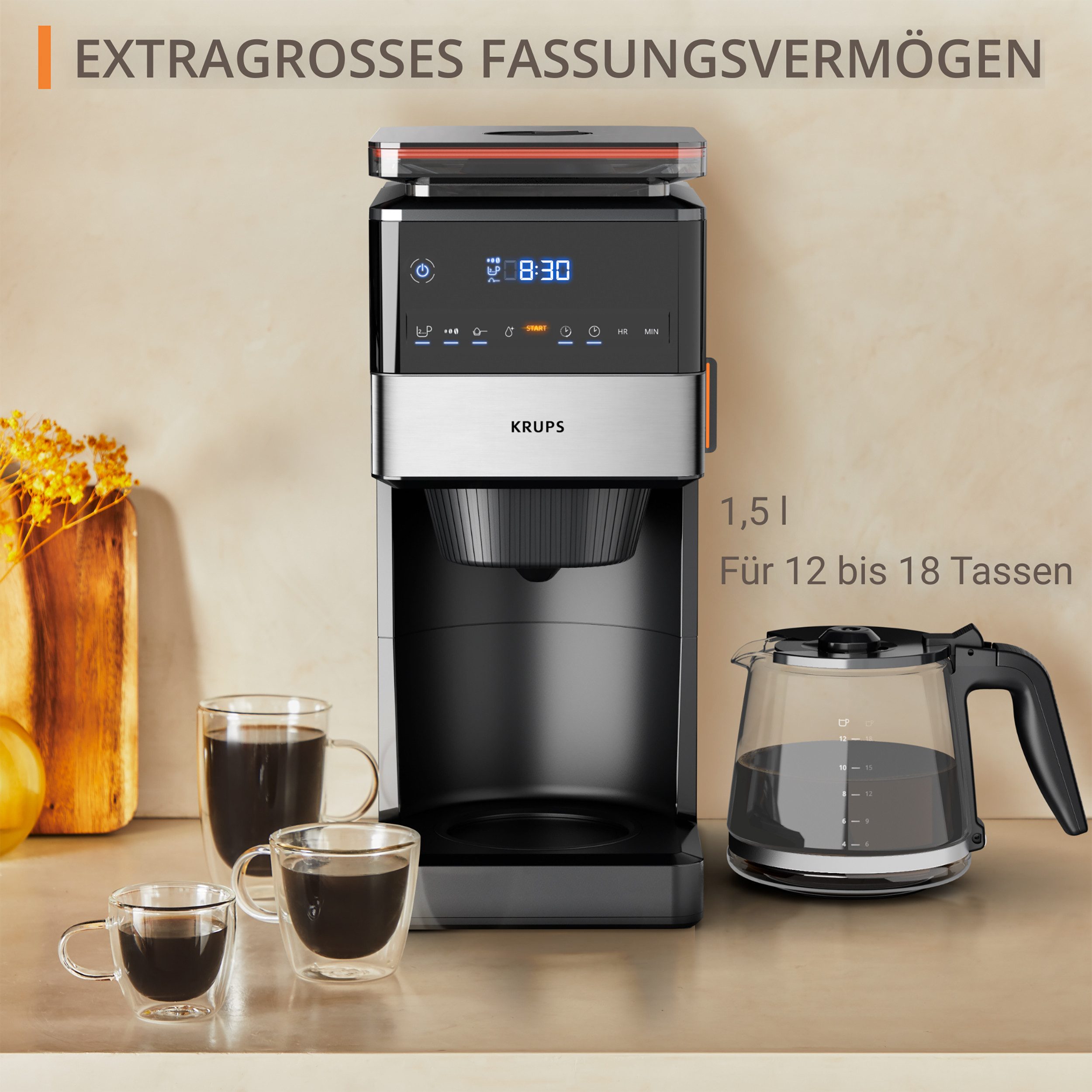 Krups Filterkoffieapparaat KM8428 Grind Aroma XL