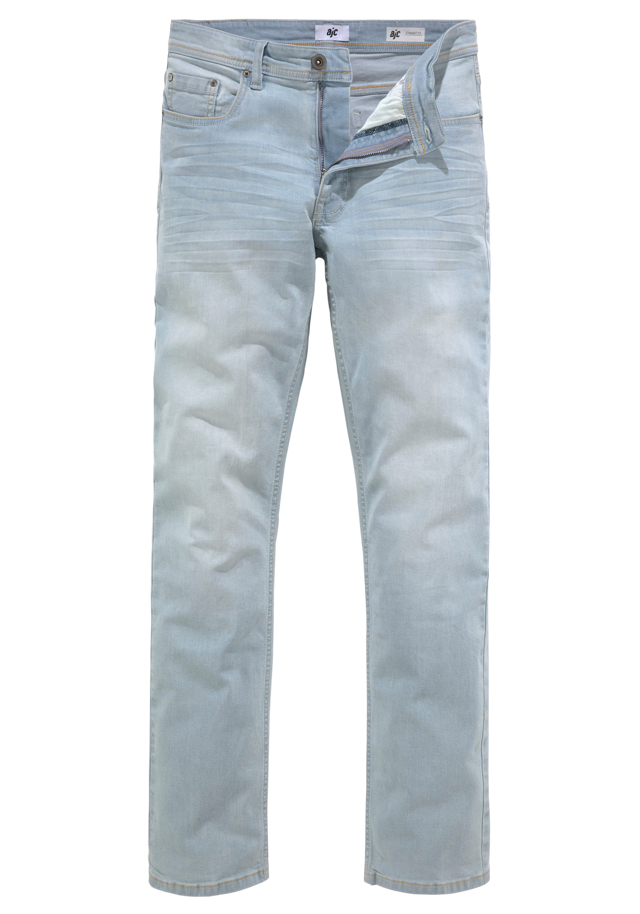 AJC Straight jeans rechtes gesneden, used-look-wassing, lage taille