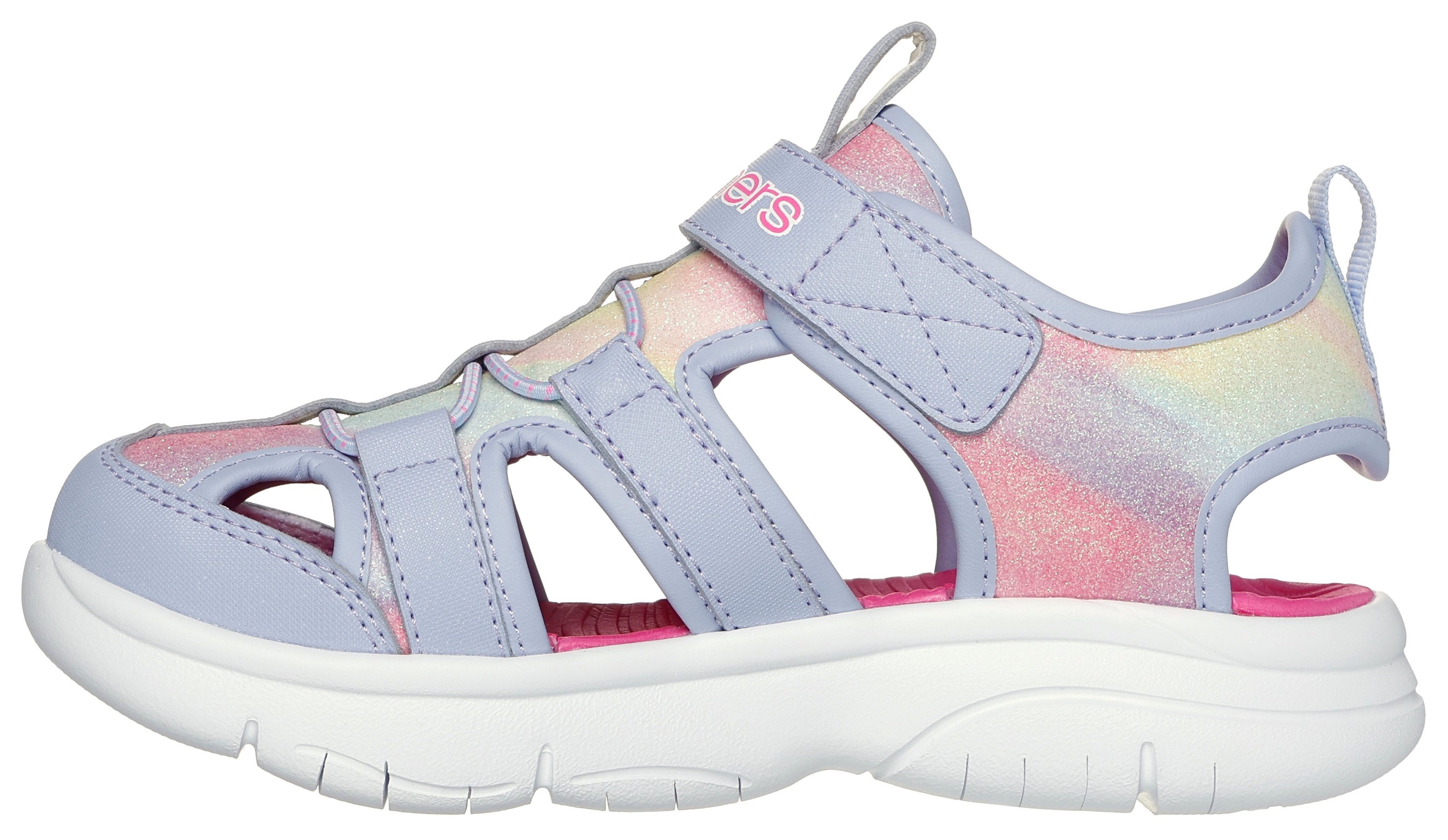 Skechers Sandalen FLEX SPLASH DAYLIGHT SHIMMER Klittenbandschoen met glitter, maat sjabloon te downloaden