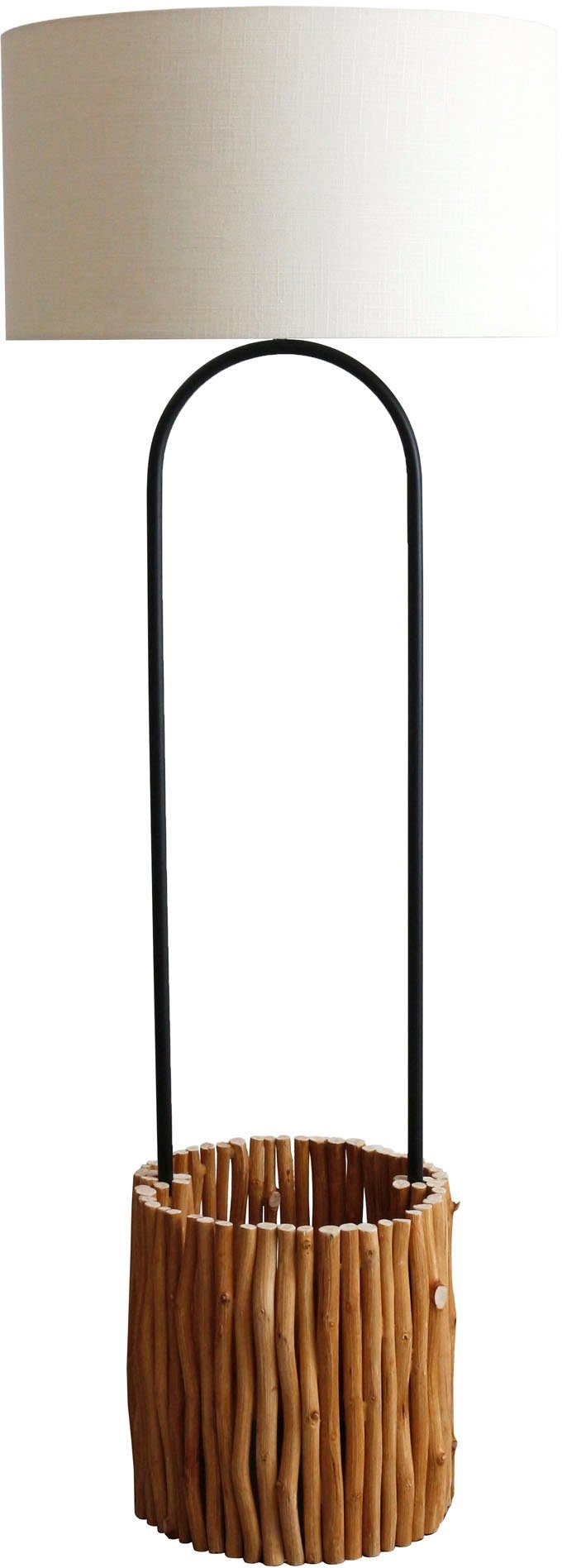 SalesFever Staande lamp Branches handgemaakt, met plantenmand (1 stuk)