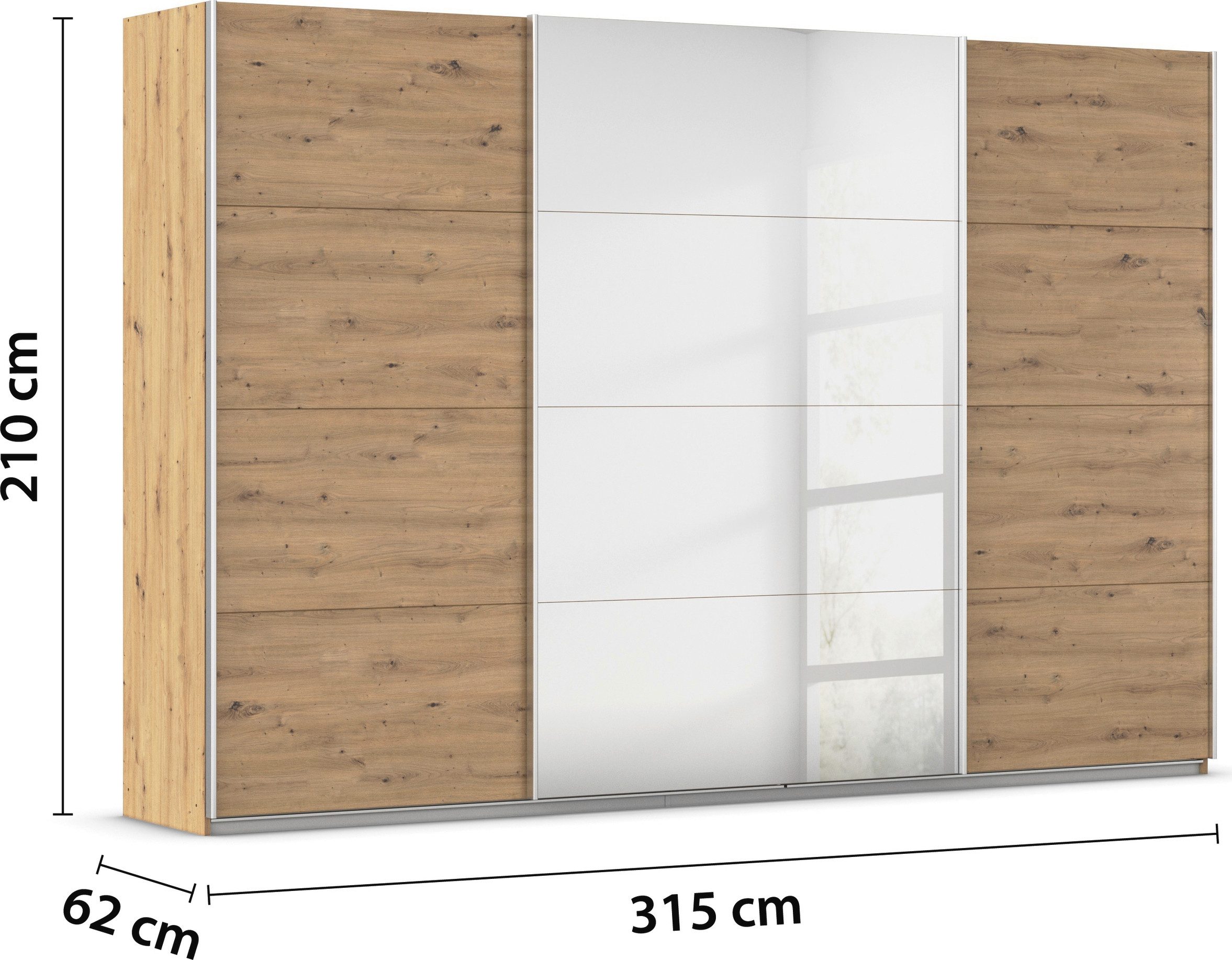 rauch Schuifdeurkast Kledingkast kast OTTO´S CHOICE garderobe AGORDO Top interieur, in 4 breedtes en 2 hoogtes MADE IN GERMANY