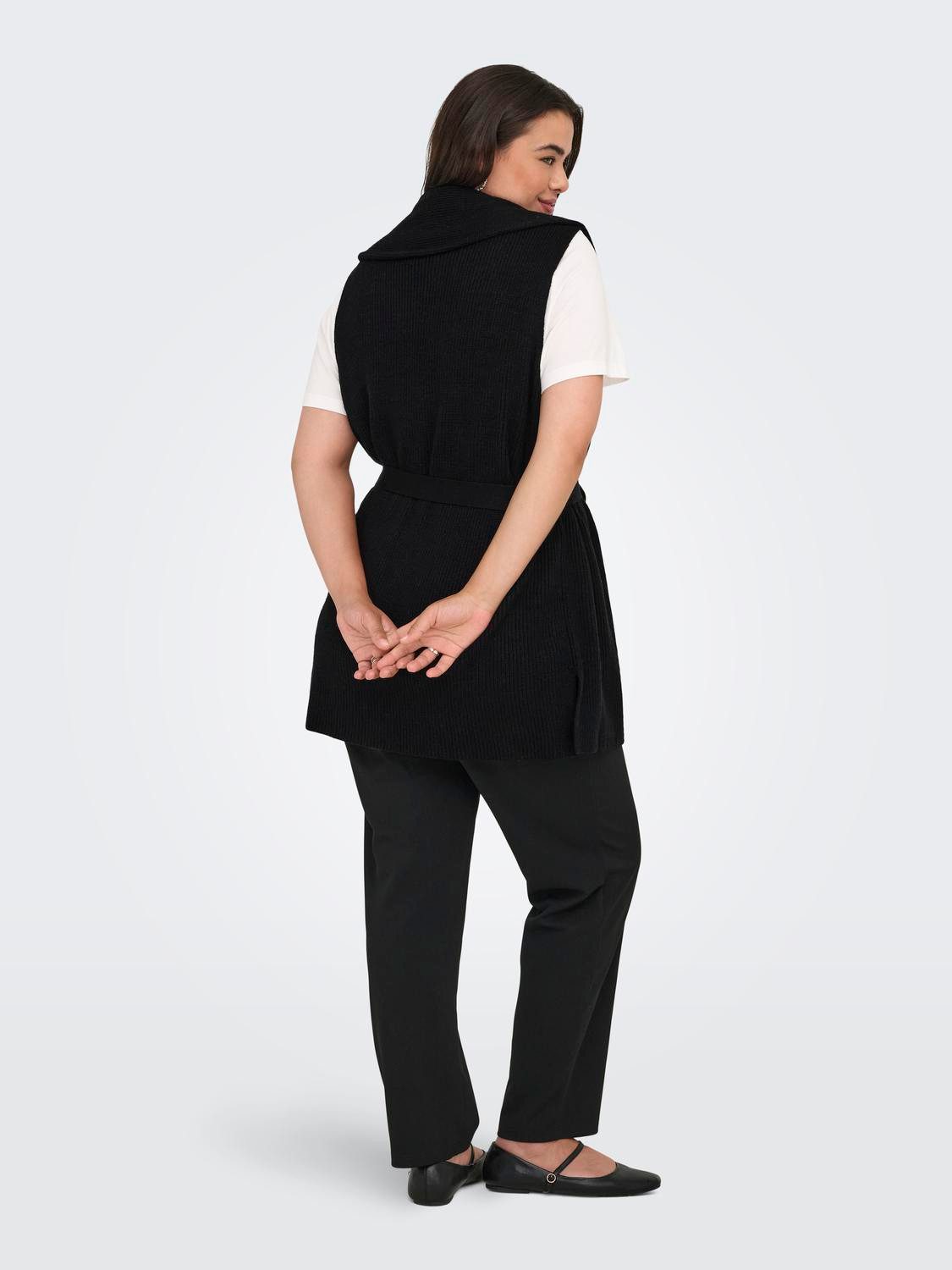 ONLY CARMAKOMA Mouwloos vest CARKATIA SL RIB WRAP VEST KNT