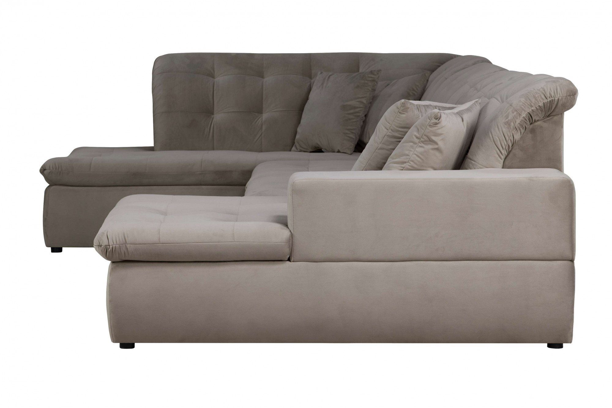 INOSIGN Zithoek BRISBANE nieuw U-model met verfijnd gestikt patroon, matte look, incl. sierkussens