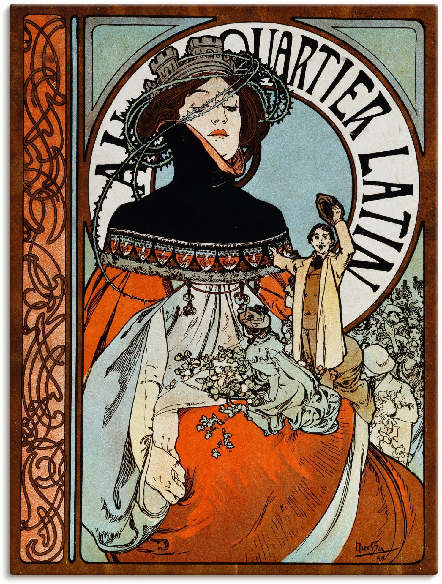 Artland Artprint Au Quartier Latin. 1898 in vele afmetingen & productsoorten -artprint op linnen, poster, muursticker / wandfolie ook geschikt voor de badkamer (1 stuk)