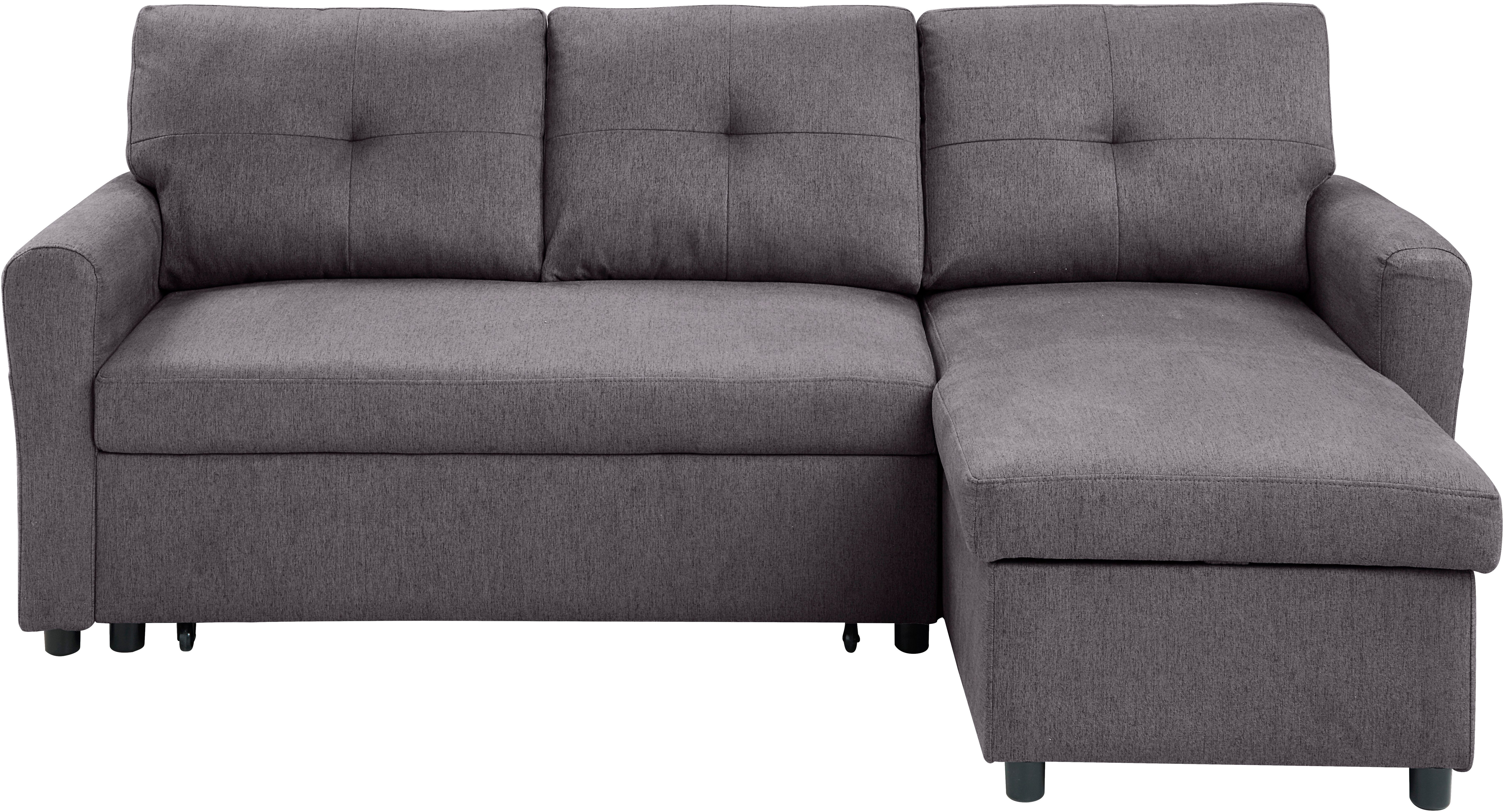 ATLANTIC home collection Hoekbank Gustavo L-vorm met slaapfunctie, opbergruimte & zijzakken