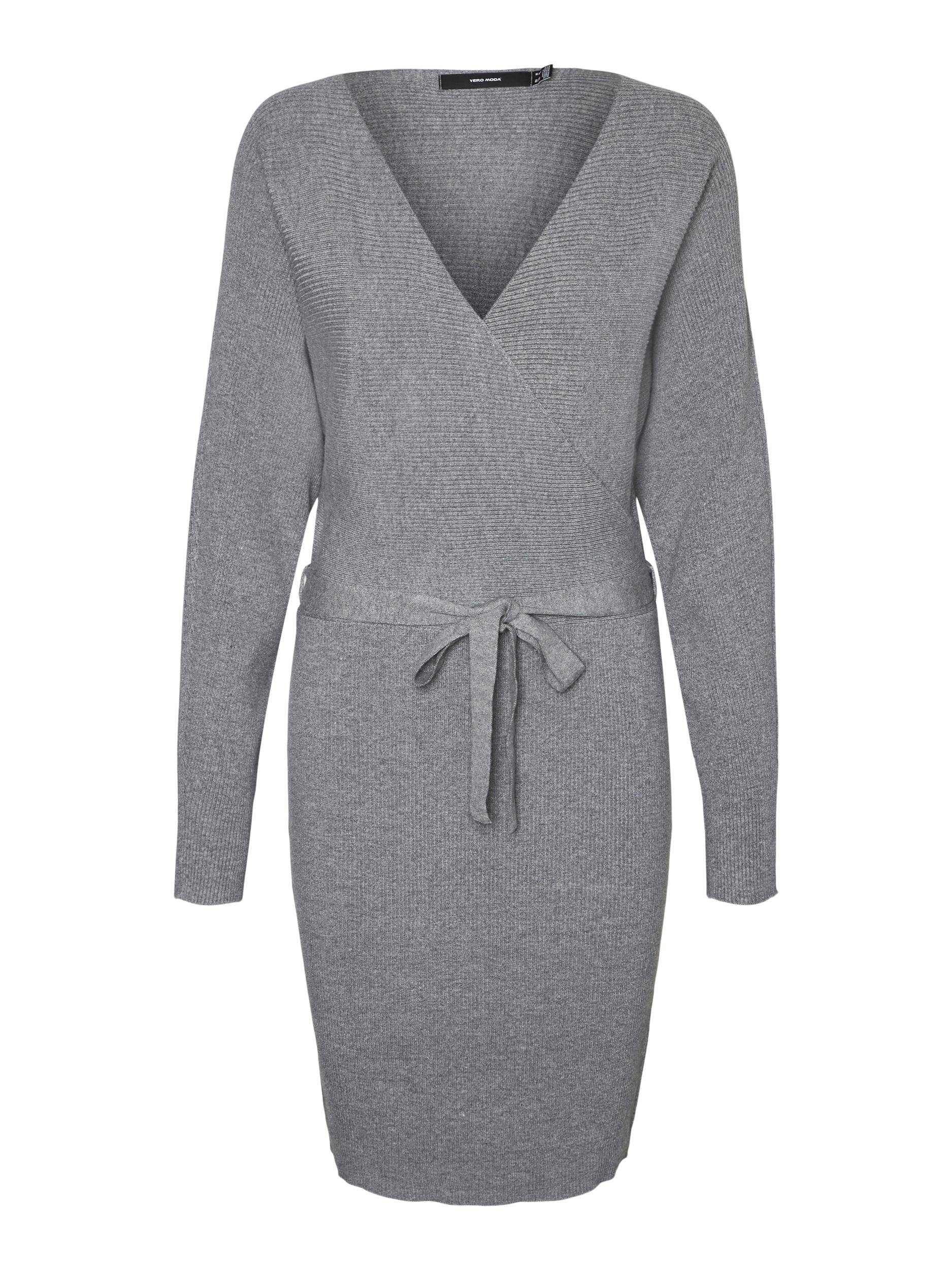 Vero Moda Gebreide jurk VMHOLLYREM LS V-NECK DRESS GA NOOS