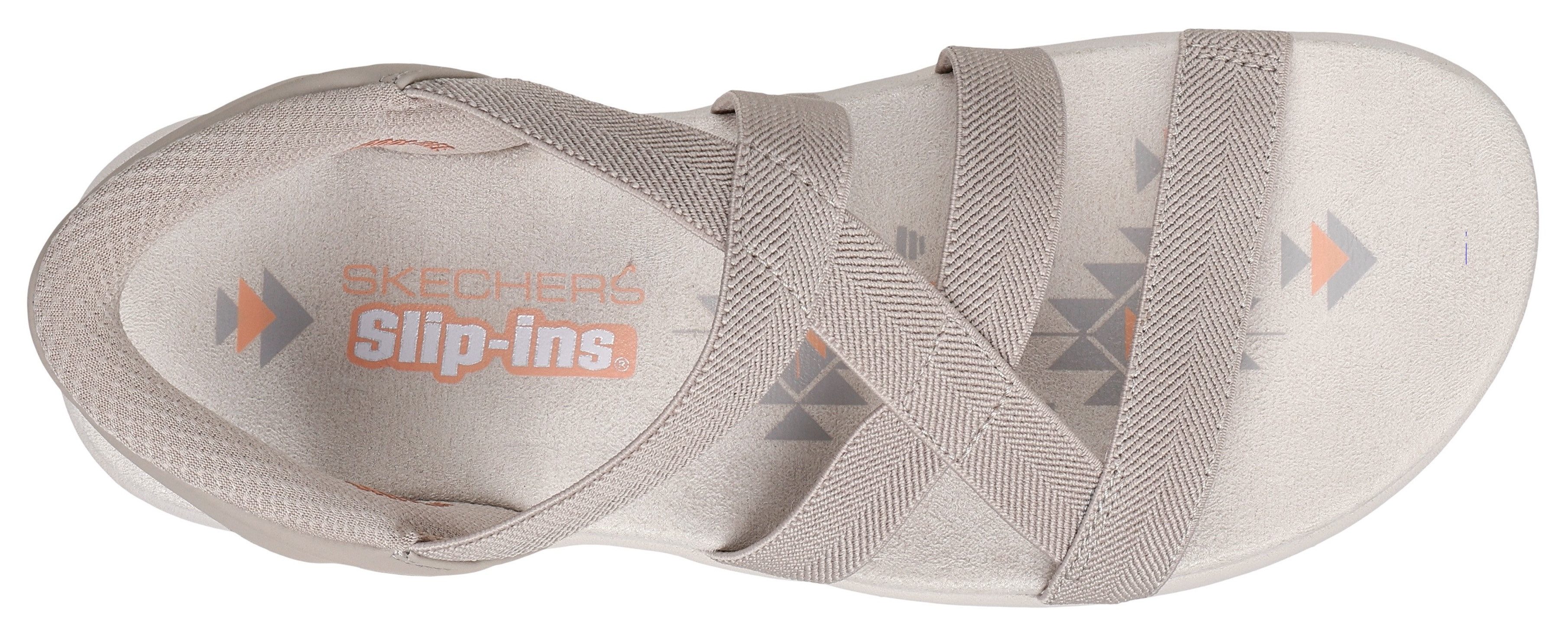 Skechers Sandalen REGGAE SLIM-STRETCH FLEX , flats, trekking sandaal met slip-ins functie