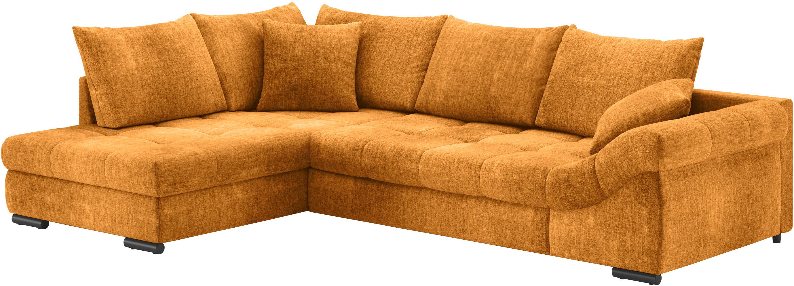 Mr. Couch Hoekbank Allegro DuraFlex, L-vorm Hochschläfer beduitbreiding, koudschuimvering, tot 140 kg belastbaar geel, hoekbanken, Ottomane links