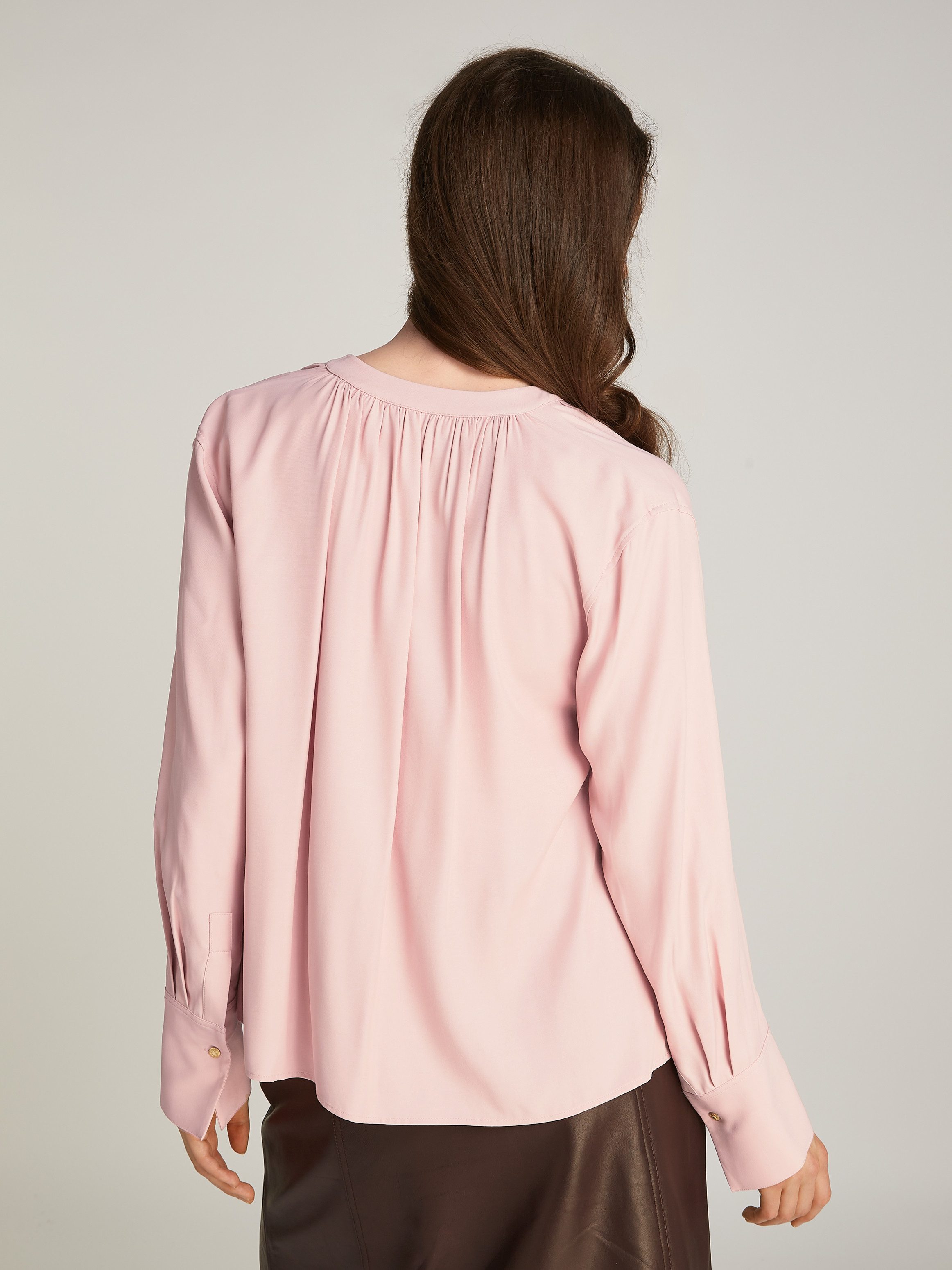 Tommy Hilfiger Blouse met lange mouwen SOFT VIS V NECK LS BLOUSE