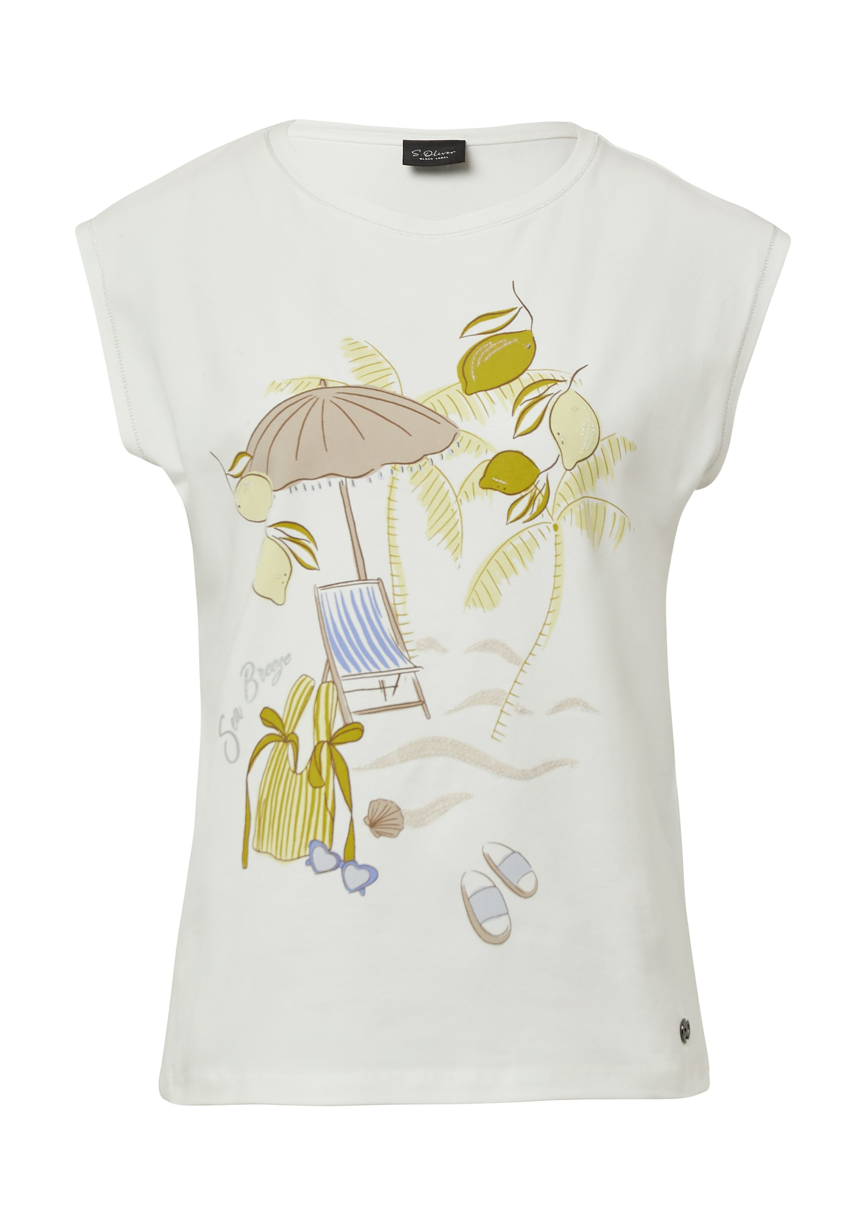 s.Oliver BLACK LABEL T-shirt met motiefprint