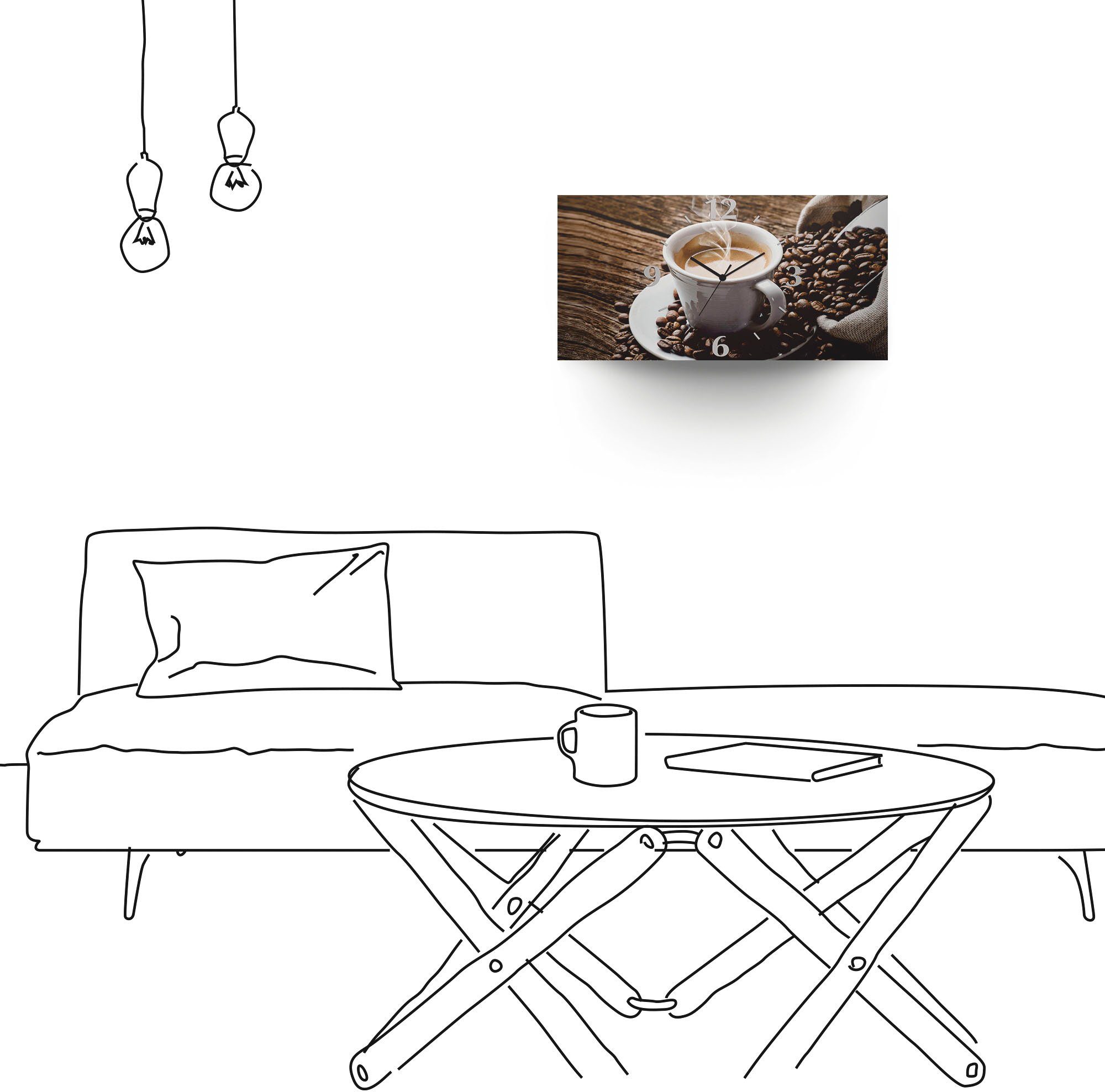 Artland Wandklok Hete koffie - hete koffie 3d-look geschulpt, met kwarts- of radiografisch uurwerk, verschillende maten