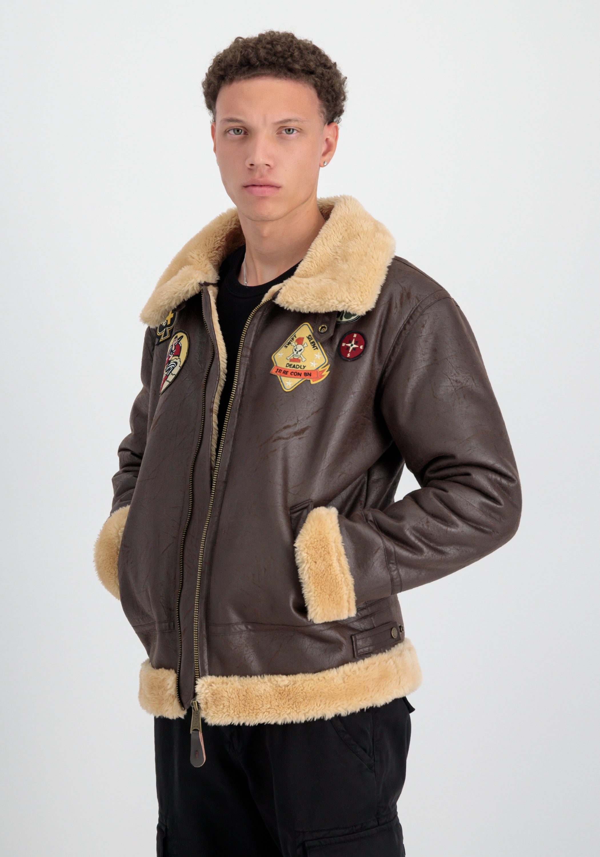 Alpha Industries Leren jack Alpha Industries Men - Leather & Vegan Jackets B-3 FL Custom