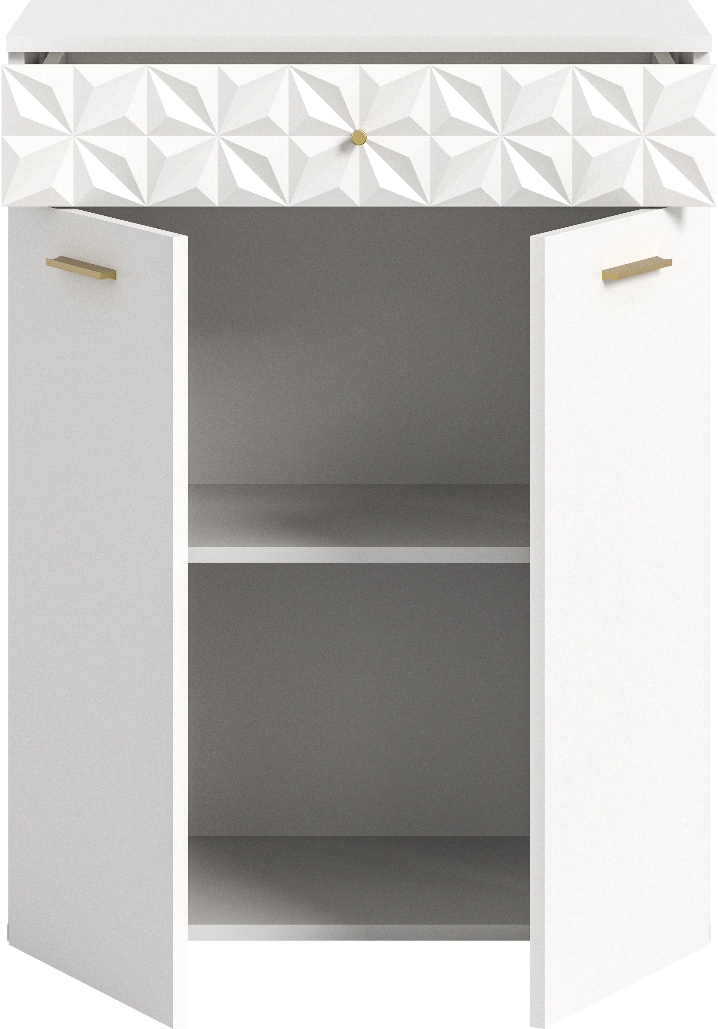 INOSIGN Kast Schoenenkast, 1 lade, 2 deuren, 1 legplank, Ornamentafscheiding Gang, hal, gangkast, kast, multifunctionele kast, 2-deurs commode