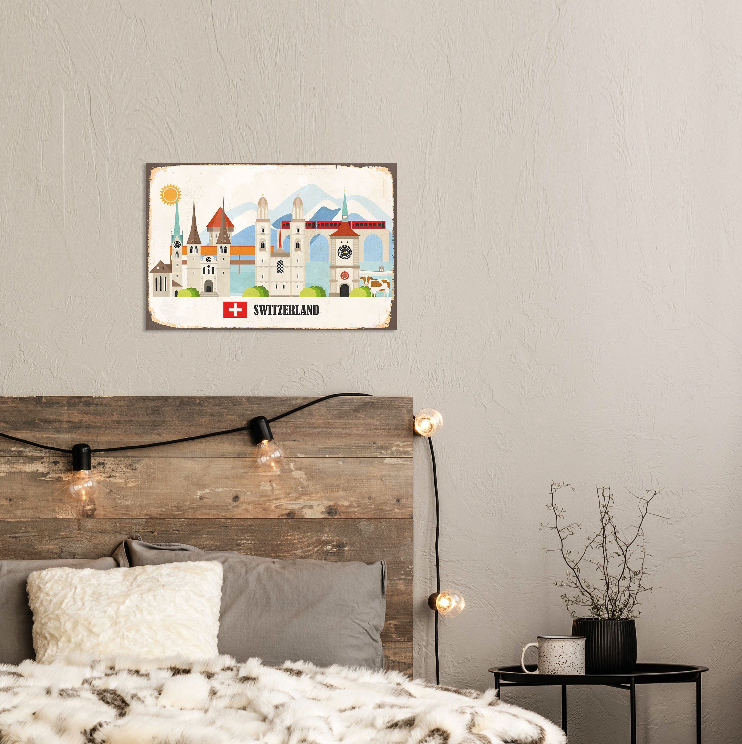 queence Metalen artprint Mirinda Staalplaat, blikplaat, St. Moritz, Zwitserland (1 stuk)