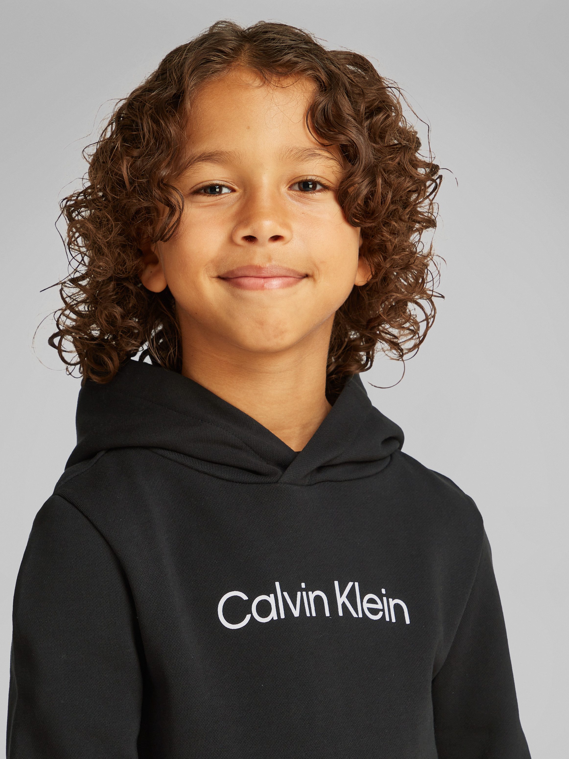 Calvin Klein Hoodie INST. LOGO REG. TERRY HOODIE voor kinderen tot 16 jaar en met logo-opdruk