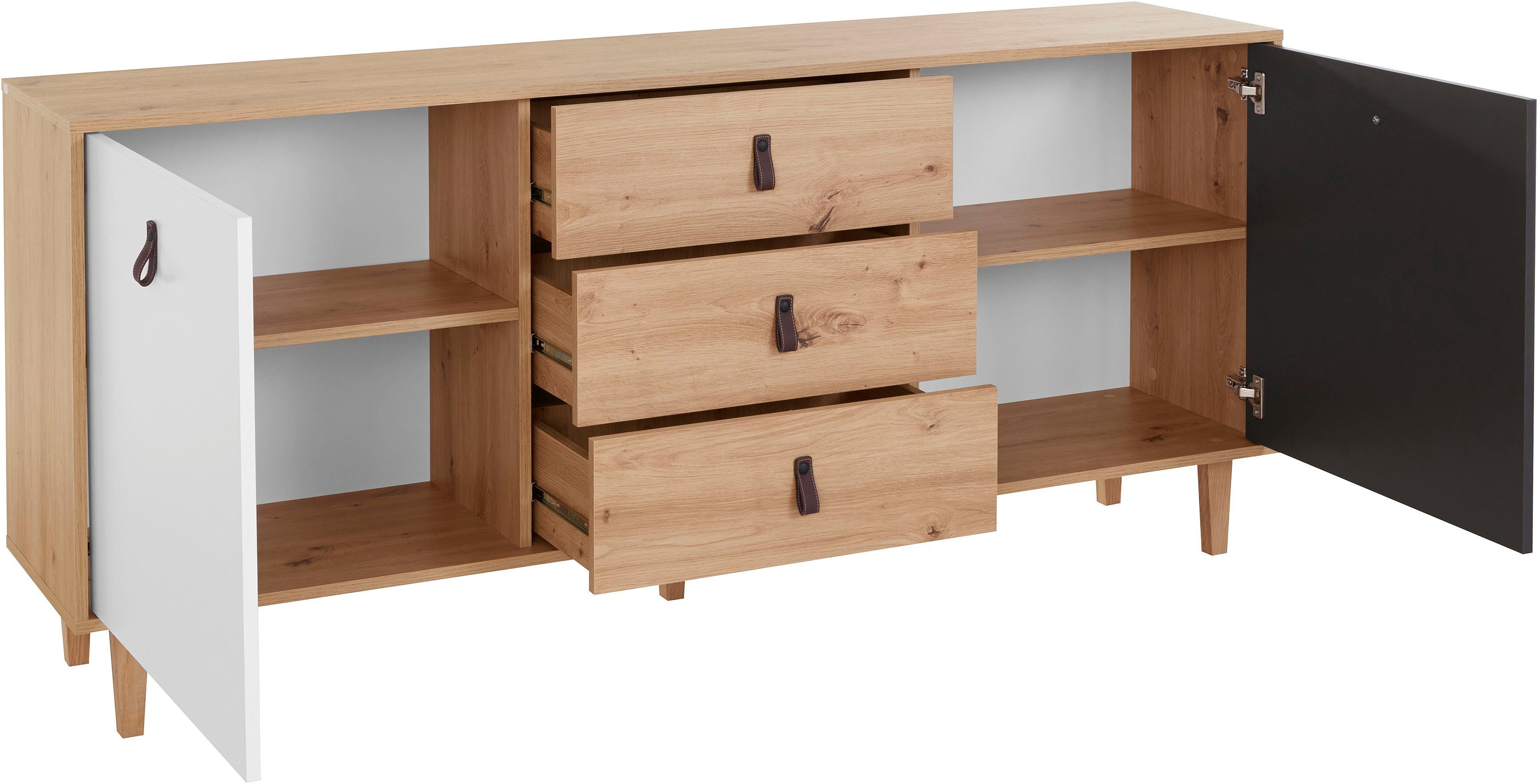 Homexperts Dressoir BRISTOL , breedte 120 cm of 180 cm, met massieve eiken poten