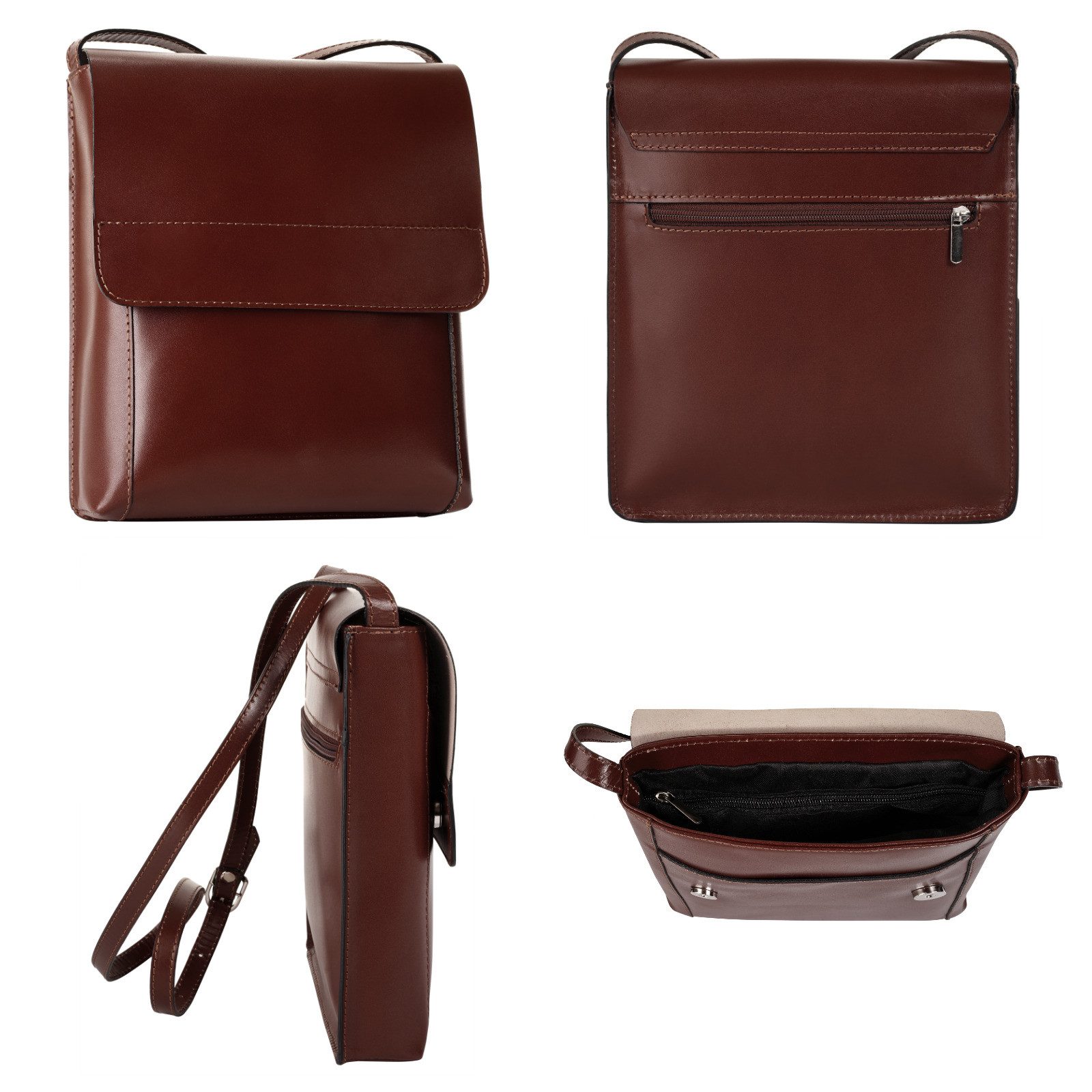 Cluty Schoudertas echt leer, made in italy