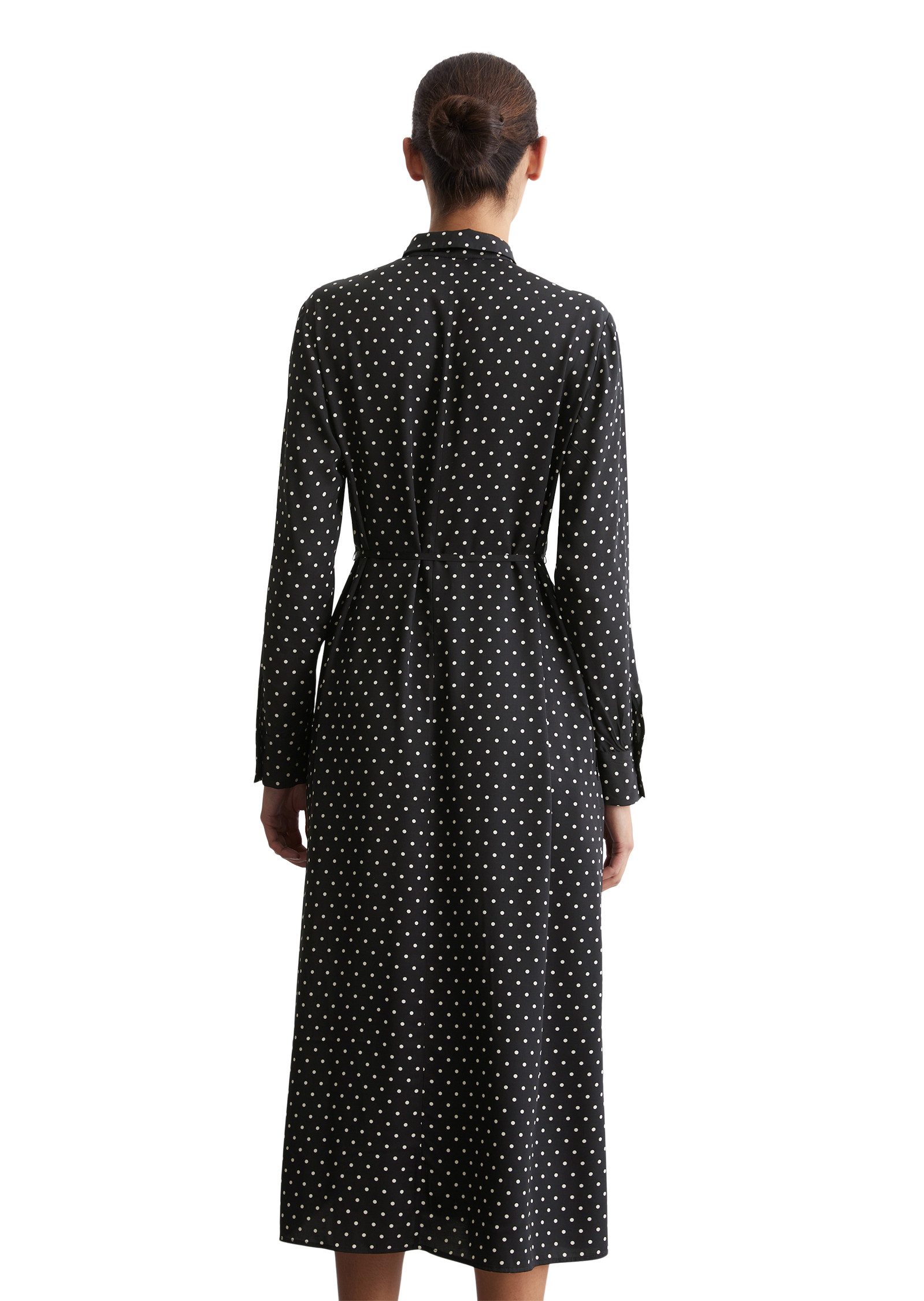Marc O'Polo Jurk met overhemdkraag met moderne allover-print, met bindgordel