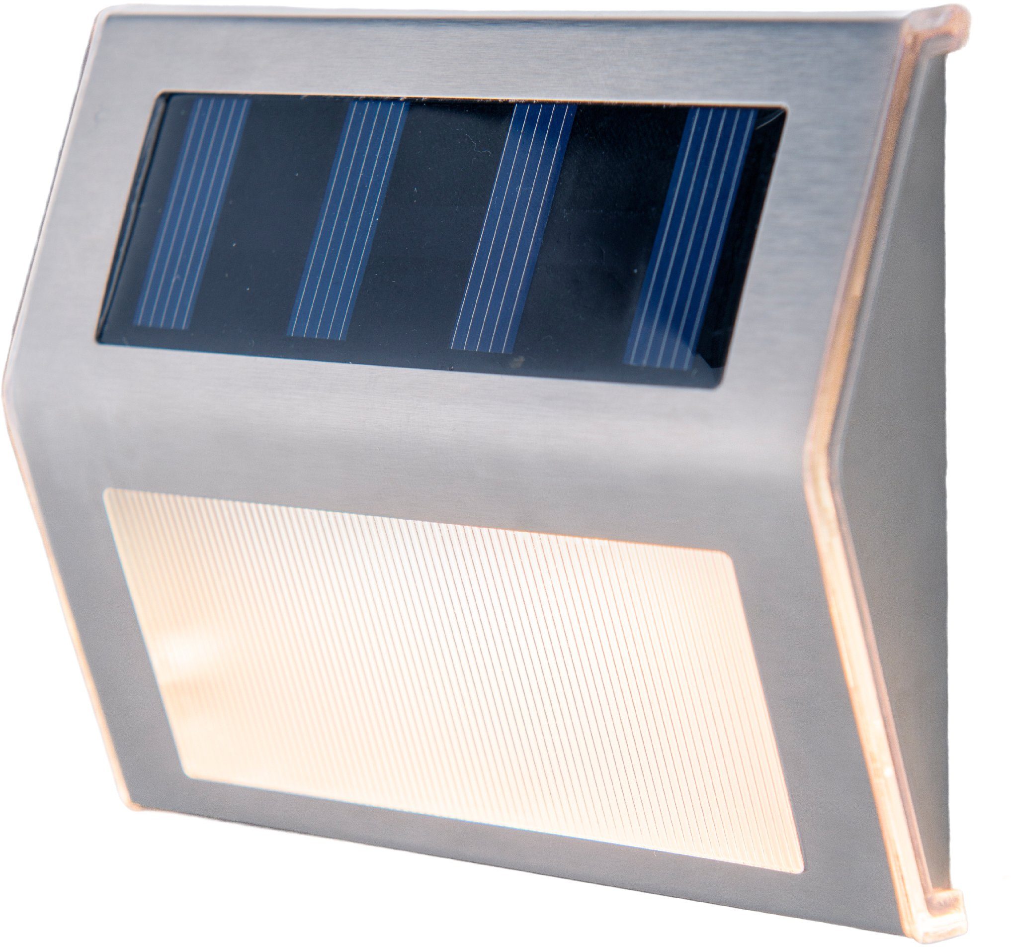 näve Ledsolarlamp Outdoor Lights 4 stuks led solarlampen,incl. 5x leds / 0,06w, metaal-blank, warmwit (4 stuks) tuinlampen zilver(kleur)