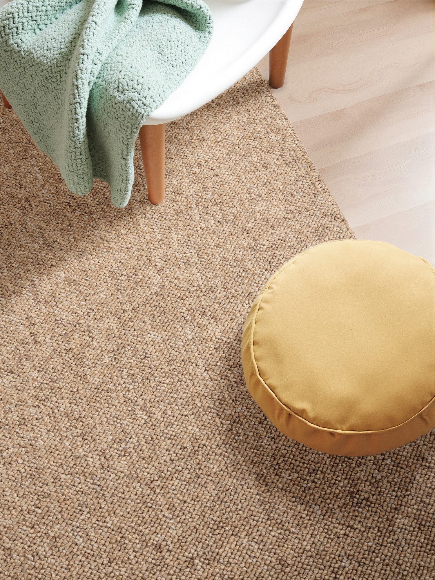 ELLE DECORATION Vloerkleed Rocco Duurzaam, loper, wasbaar, woonkamer, eetkamer, wol-look