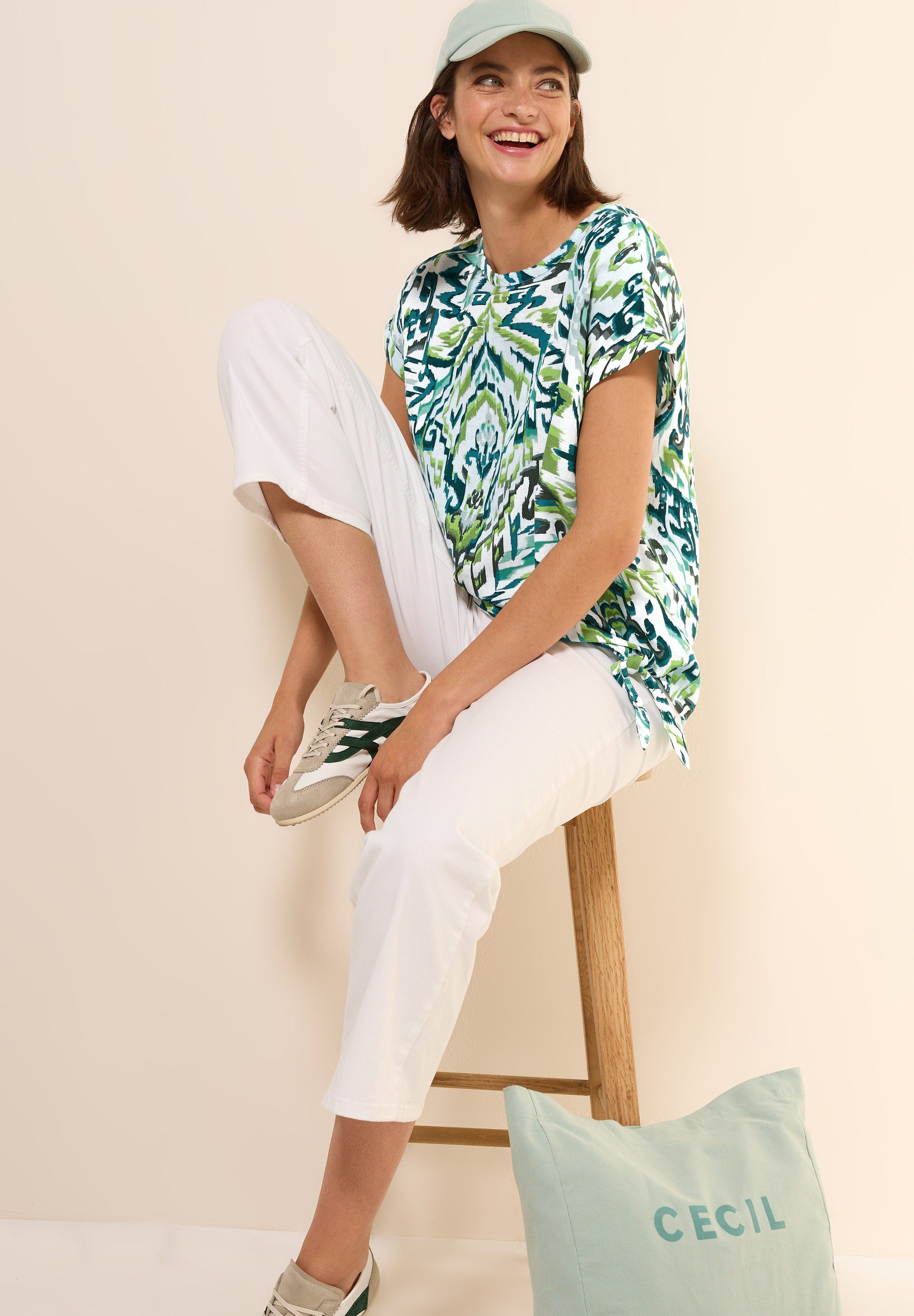 Cecil Blouse met korte mouwen met grafisch patroon
