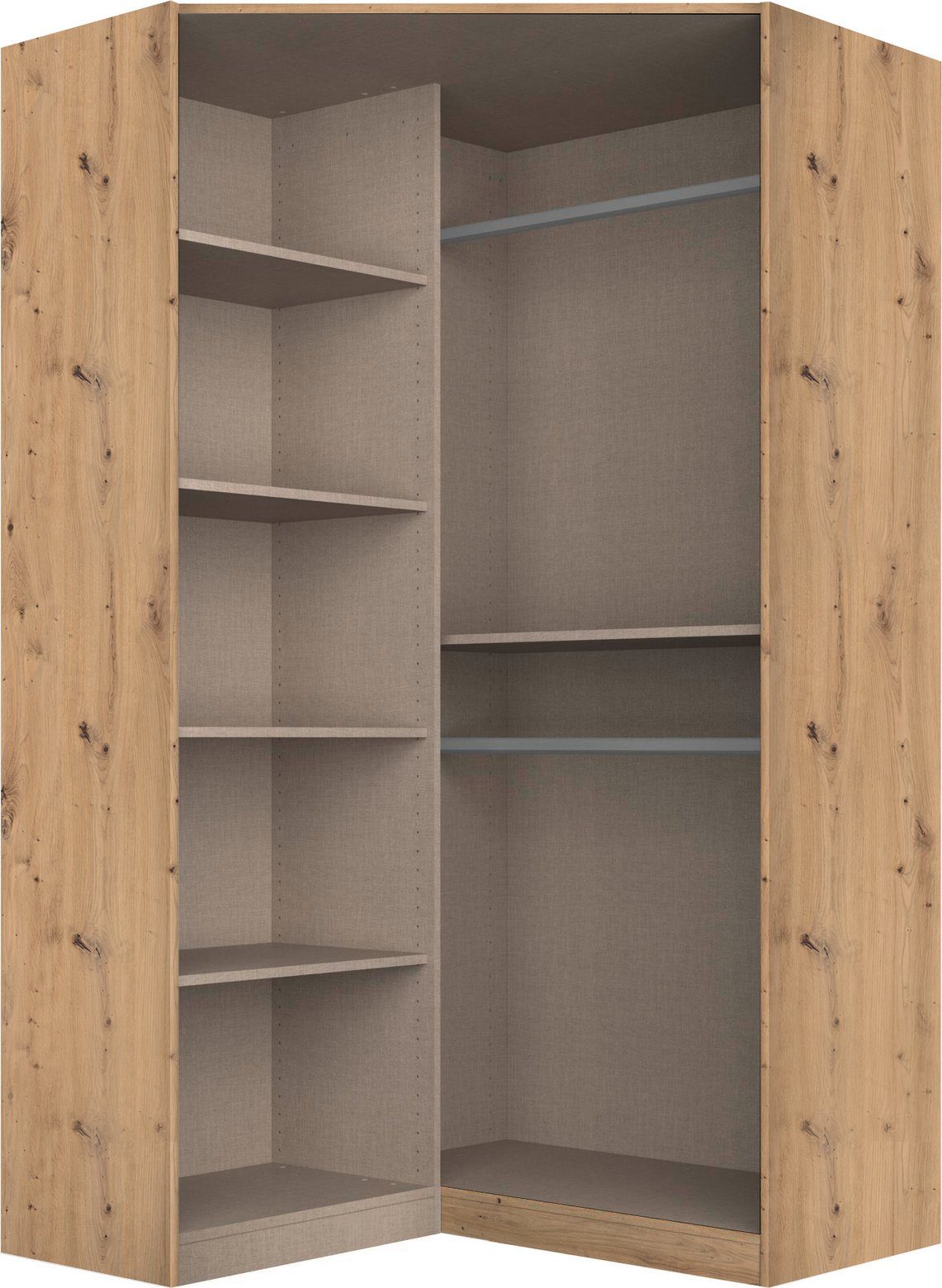 rauch HoekKledingkast kast garderobe waskast COSTA 2-deurs met spiegel, volledig uitgerust met veel opbergruimte made in germany
