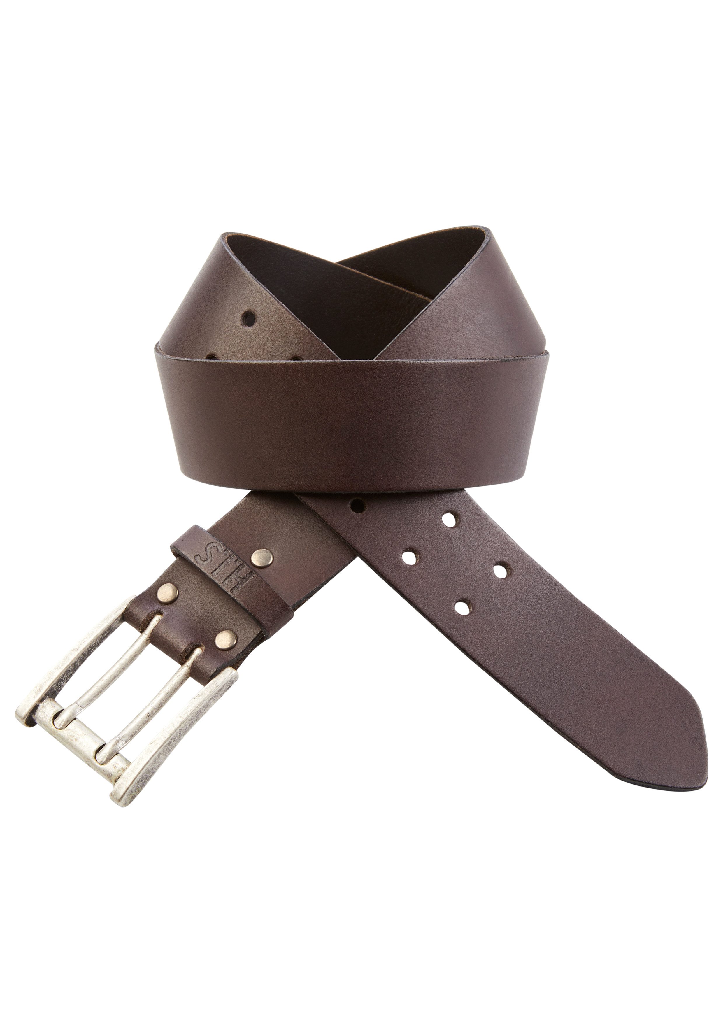H.I.S Leren riem met dubbele gesp tot maat 145 - nieuwe collectie