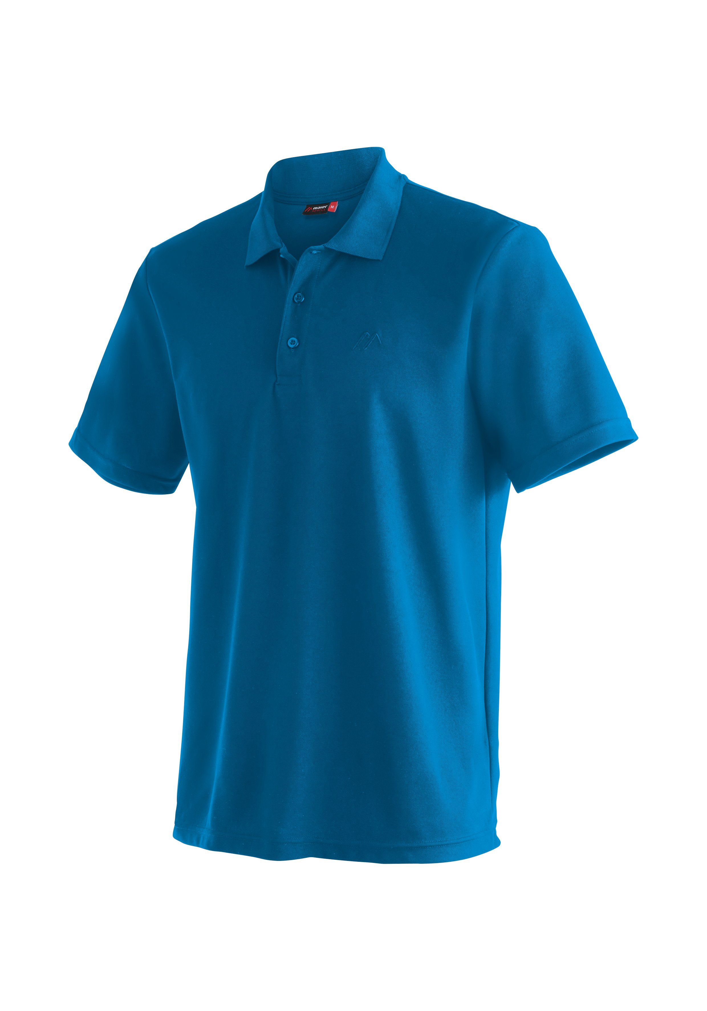Maier Sports Functioneel shirt Ulrich Heren poloshirt, korte mouw vrijetijdsshirt met overhemdkraag, regular fit heren t-shirts maat S blauw