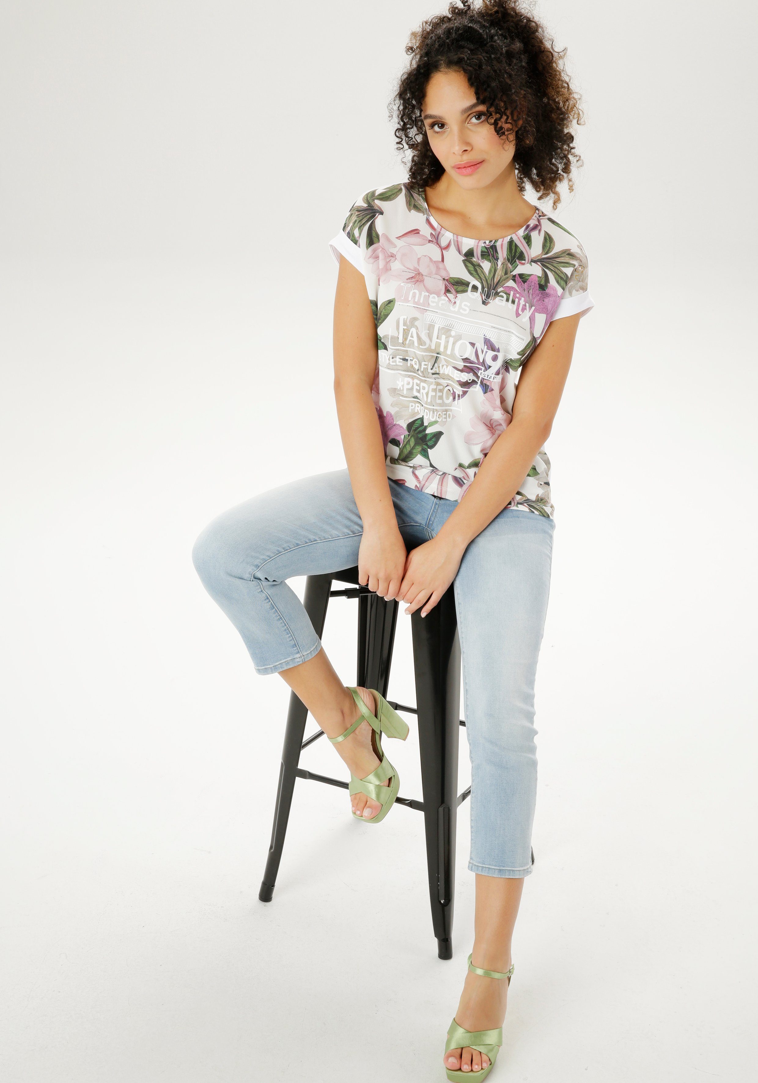 Aniston SELECTED Shirt met glinstersteentjes